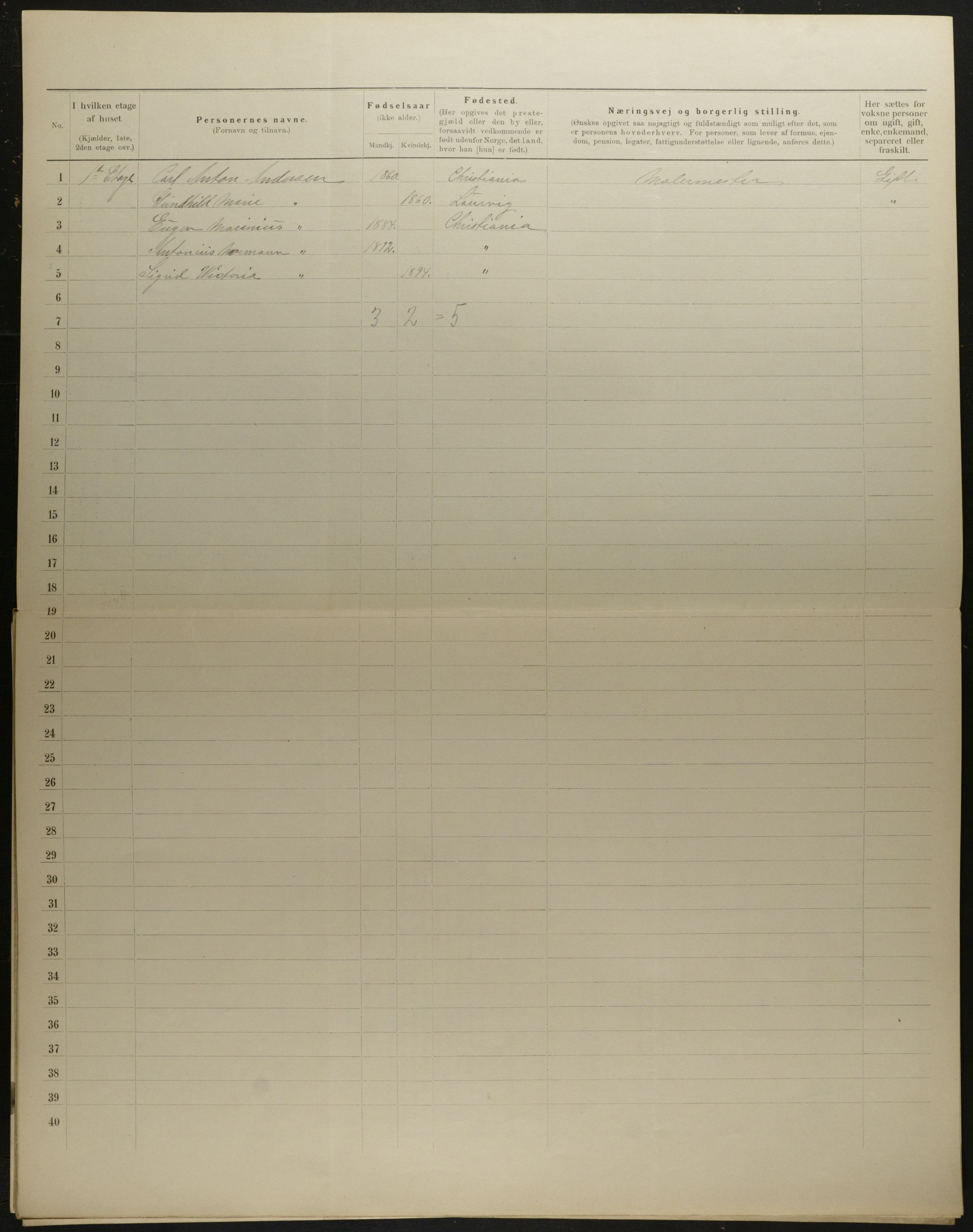 OBA, Kommunal folketelling 31.12.1901 for Kristiania kjøpstad, 1901, s. 8260