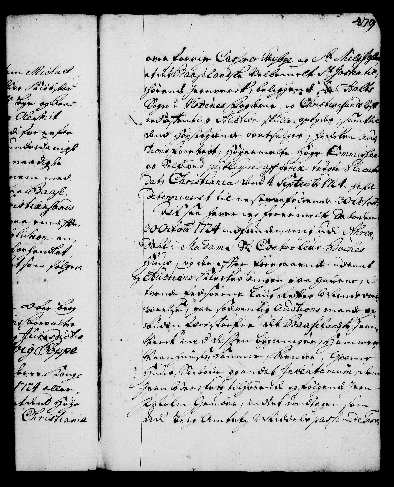 Rentekammeret, Kammerkanselliet, RA/EA-3111/G/Gg/Gga/L0002: Norsk ekspedisjonsprotokoll med register (merket RK 53.2), 1723-1727, s. 479