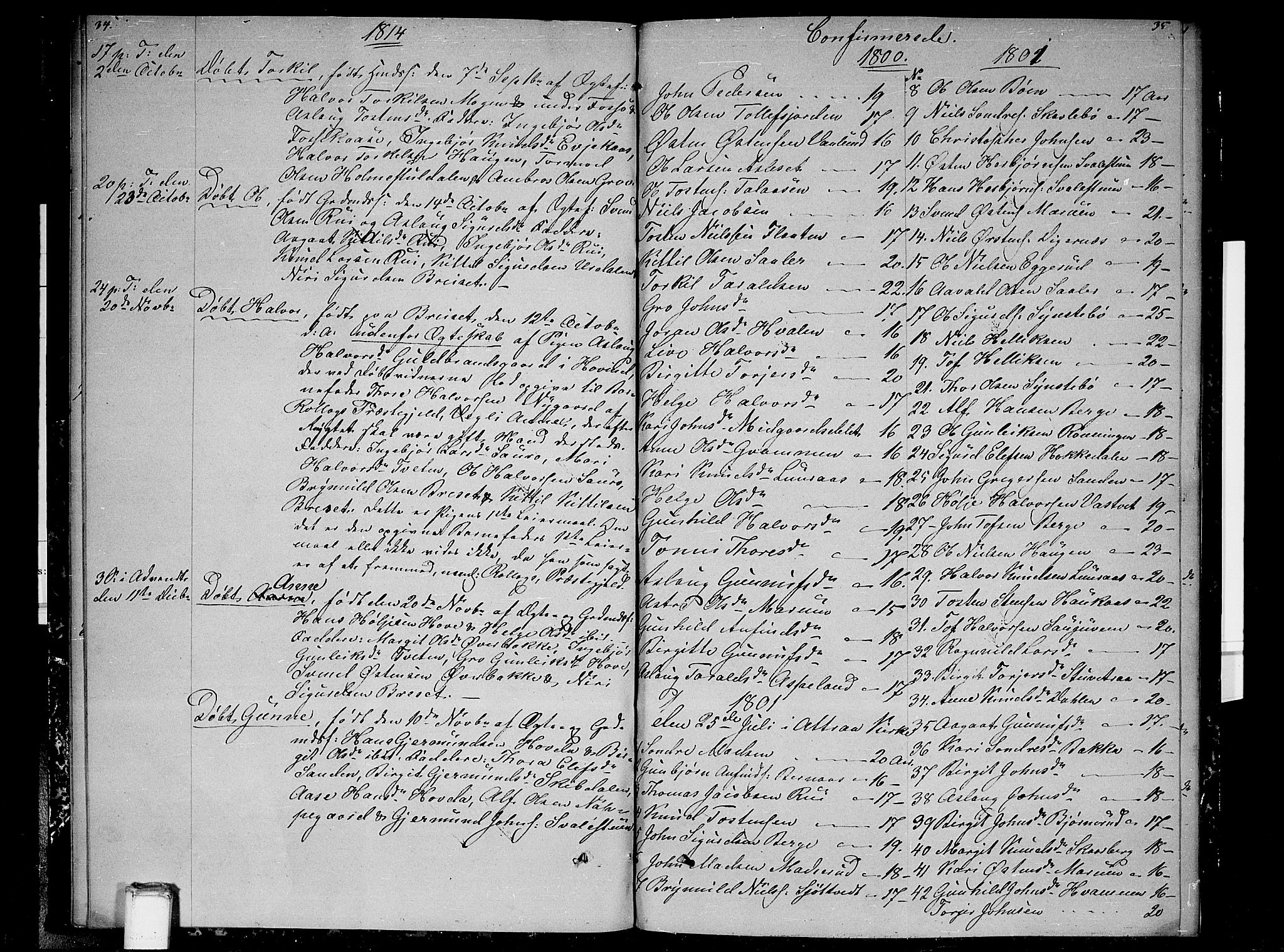 Gransherad kirkebøker, AV/SAKO-A-267/F/Fb/L0001: Ministerialbok nr. II 1, 1800-1814, s. 34-35