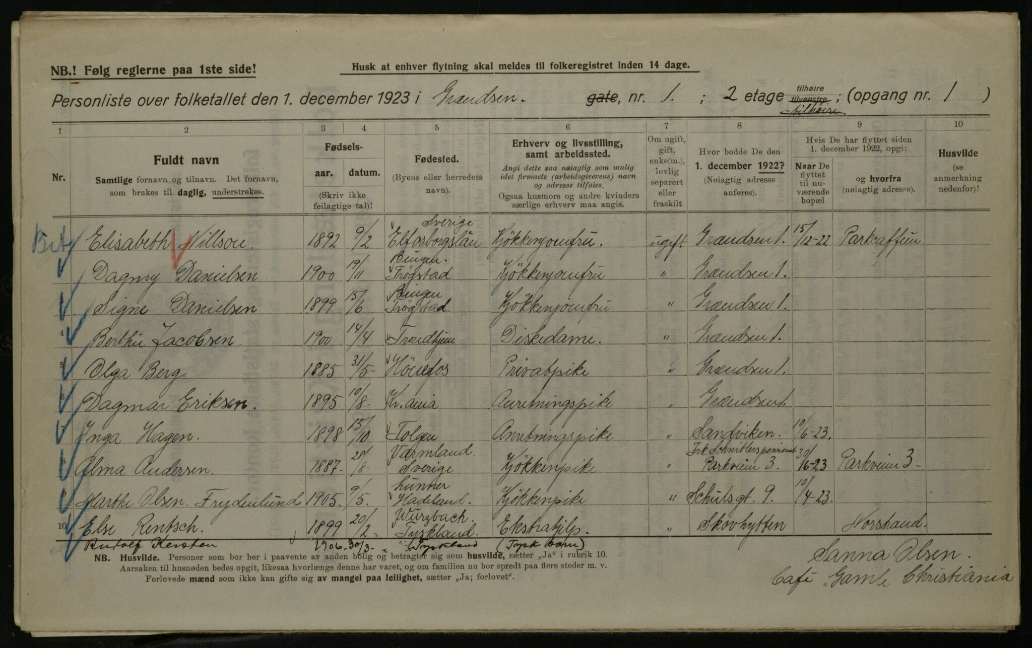 OBA, Kommunal folketelling 1.12.1923 for Kristiania, 1923, s. 33589