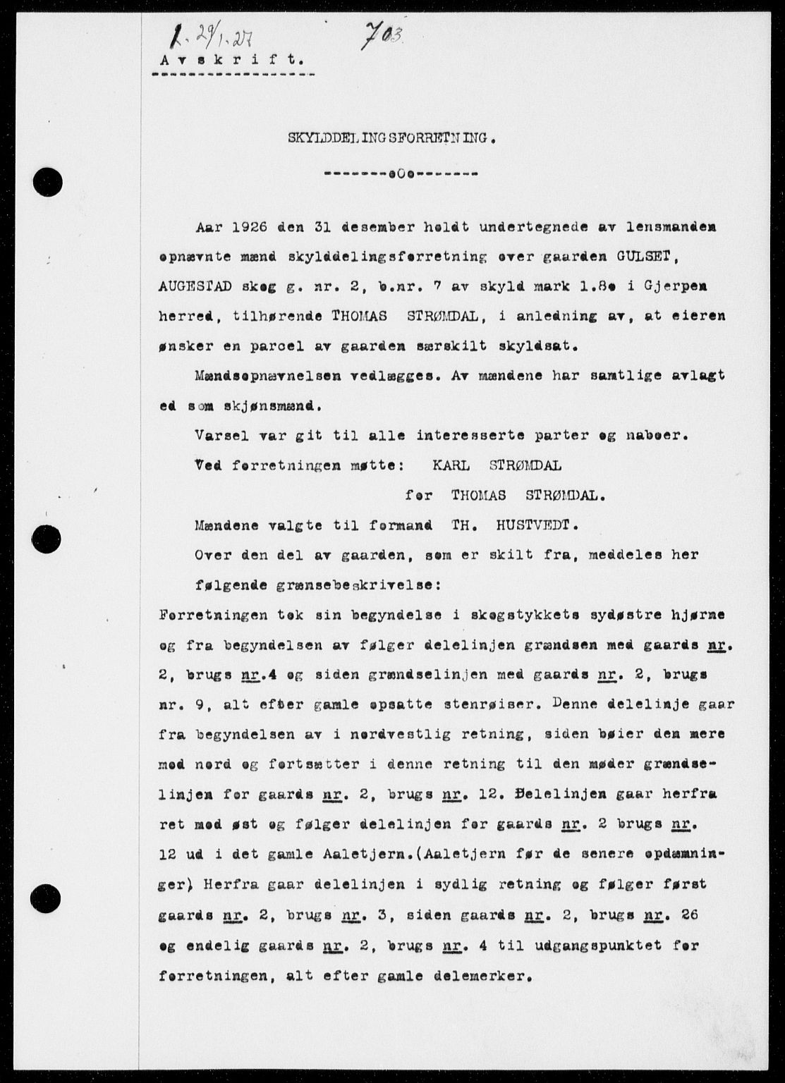 Gjerpen sorenskriveri, SAKO/A-216/G/Ga/Gaa/L0048: Pantebok nr. I 48 og 50-51, 1926-1928, Tingl.dato: 29.01.1927