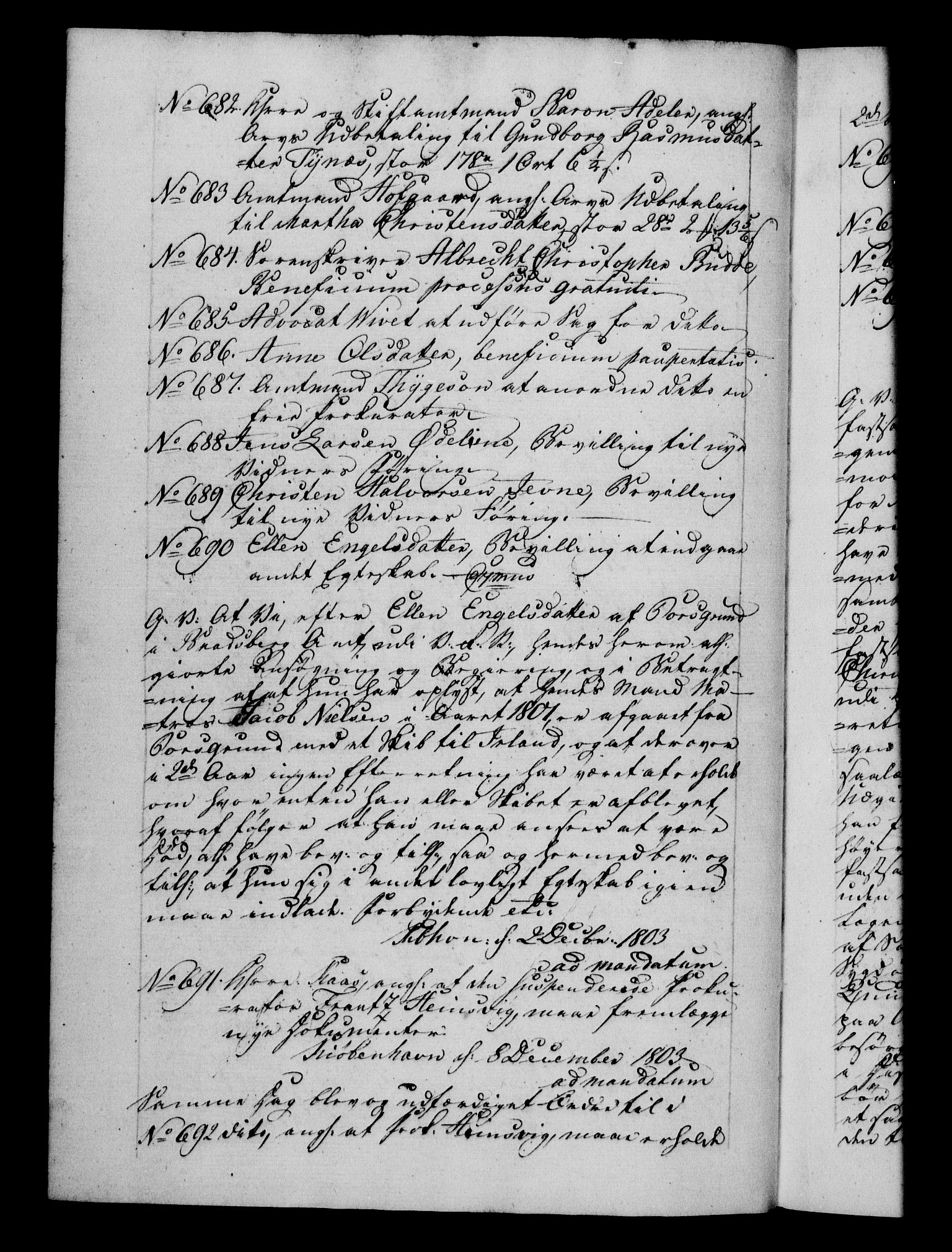 Danske Kanselli 1800-1814, AV/RA-EA-3024/H/Hf/Hfb/Hfba/L0002: Registranter, 1802-1804, s. 207b