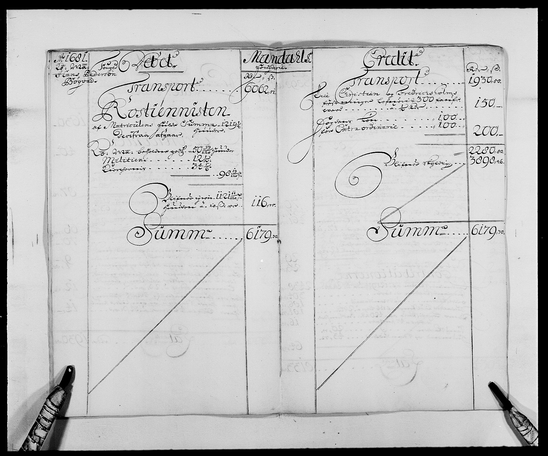 Rentekammeret inntil 1814, Reviderte regnskaper, Fogderegnskap, AV/RA-EA-4092/R42/L2541: Mandal fogderi, 1681-1684, s. 5