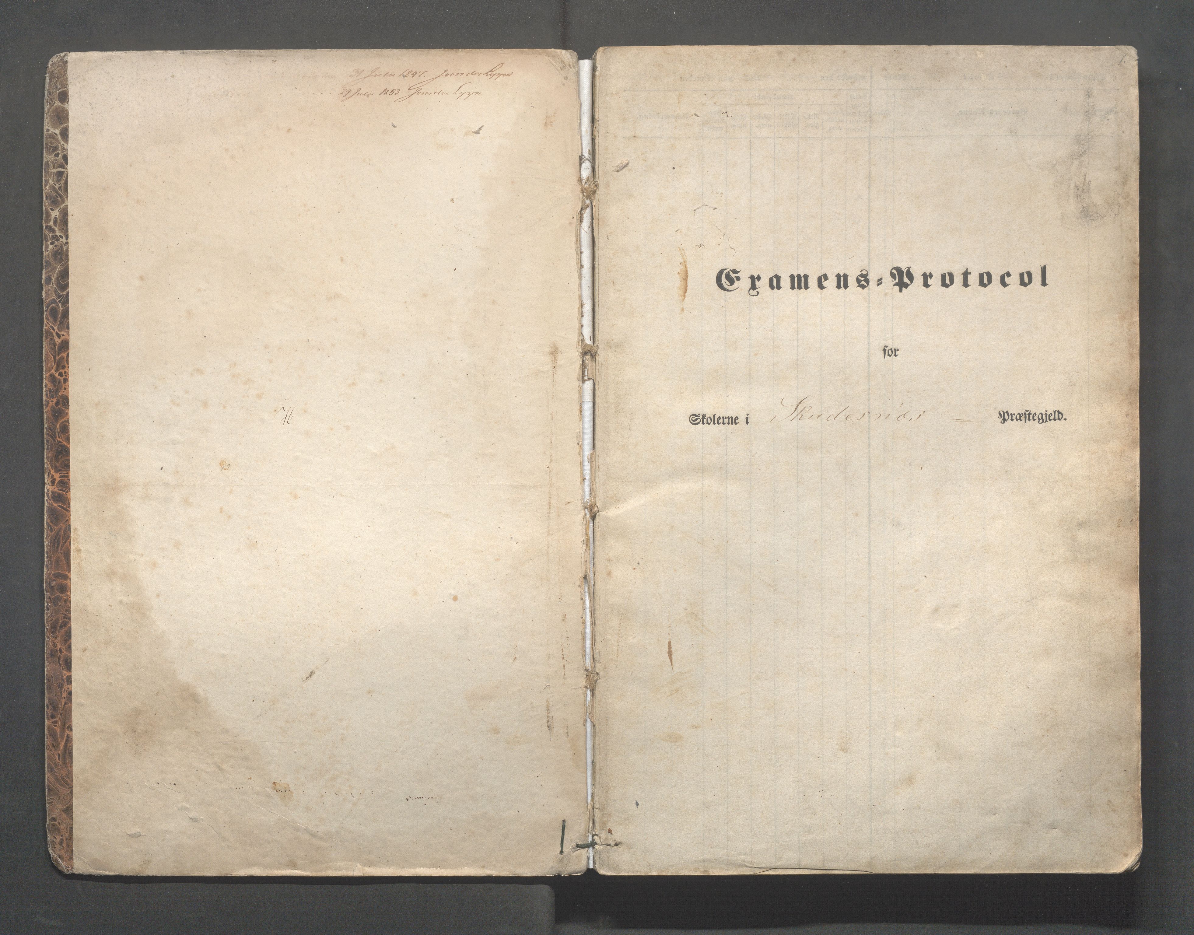 Skudenes kommune - Skudenes skole, IKAR/A-298/I/L0001: Eksamen, 1845-1852, s. 1