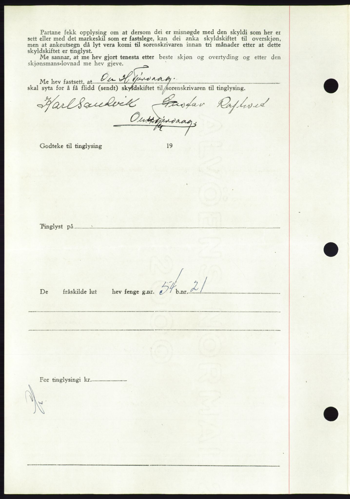 Søre Sunnmøre sorenskriveri, AV/SAT-A-4122/1/2/2C/L0085: Pantebok nr. 11A, 1949-1949, Dagboknr: 2031/1949