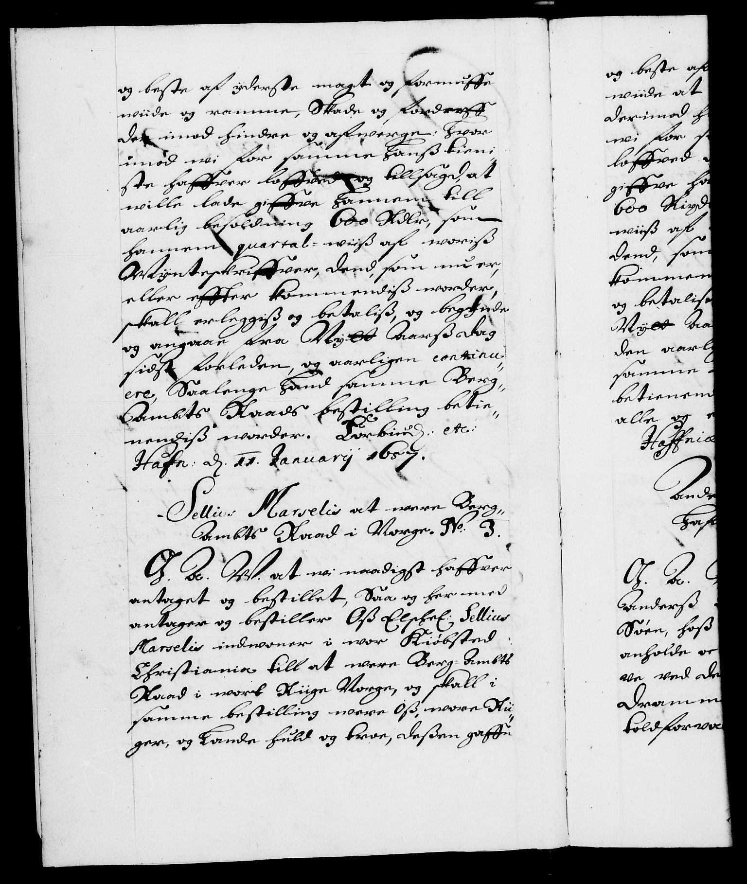 Danske Kanselli 1572-1799, RA/EA-3023/F/Fc/Fca/Fcaa/L0009: Norske registre (mikrofilm), 1657-1660, s. 1b