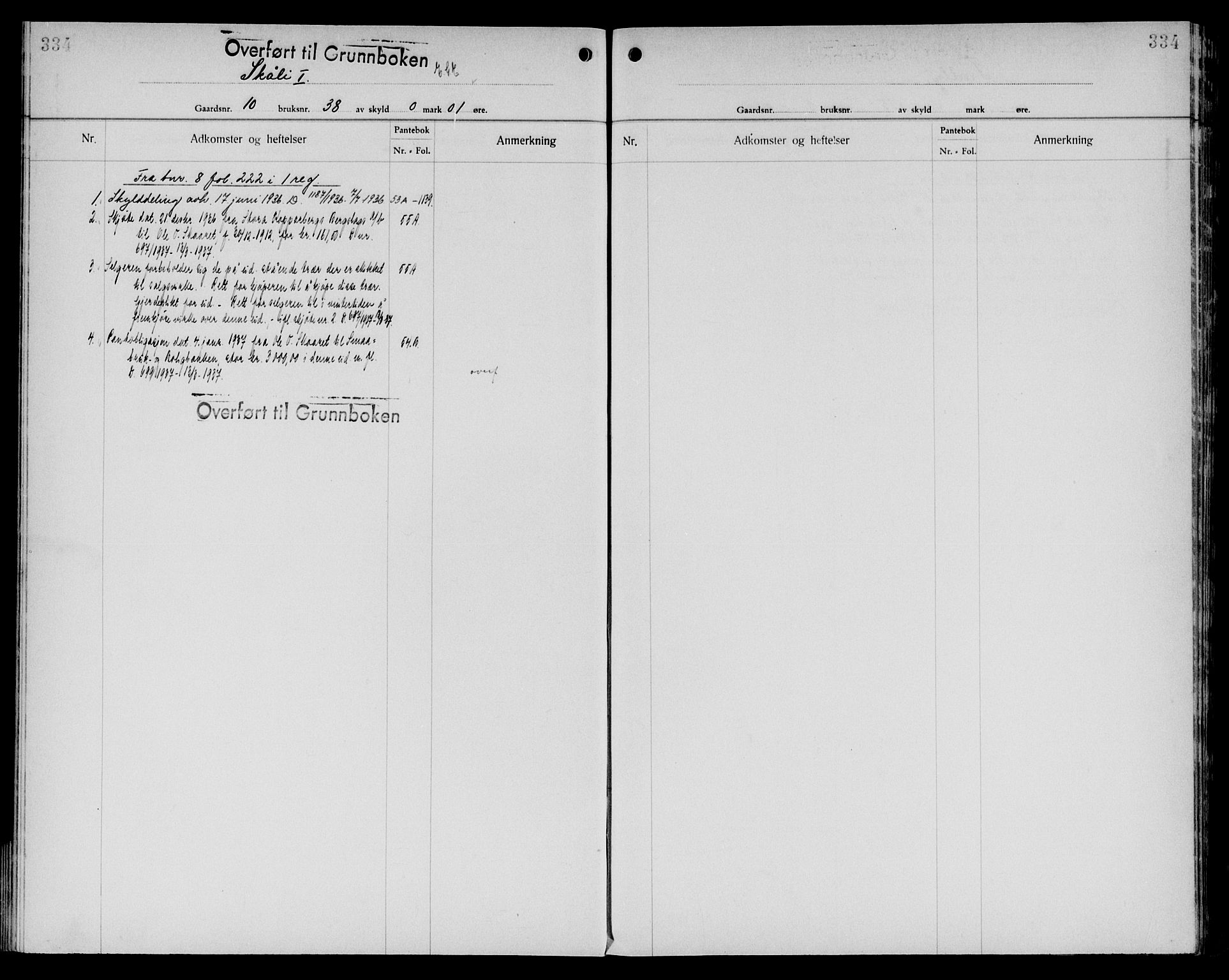 Sør-Østerdal sorenskriveri, AV/SAH-TING-018/H/Ha/Hab/L0046: Panteregister nr. 7, 1931-1950, s. 334