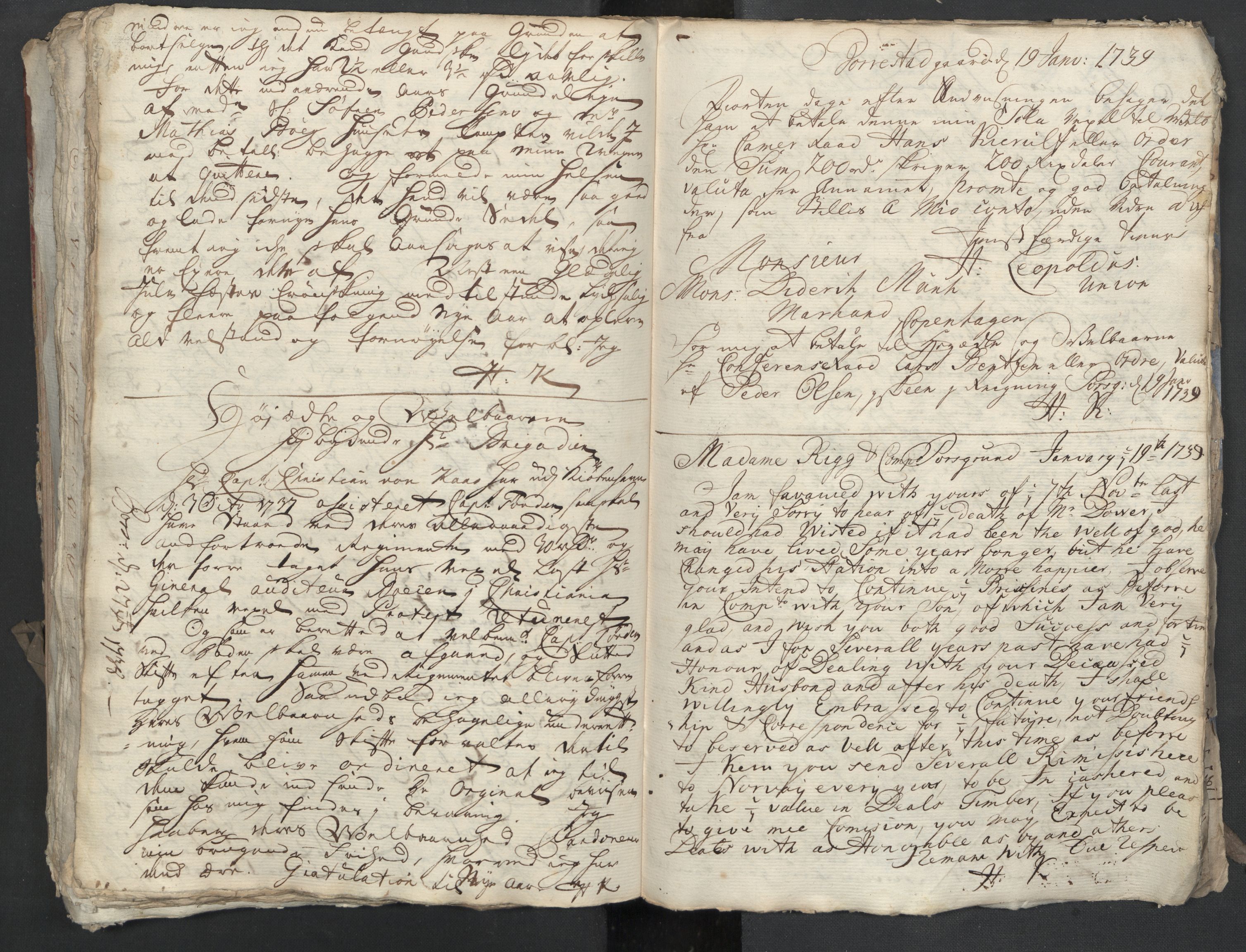 Bowman, James, RA/PA-0067/F/L0003/0001: Kopibok m.m. / Hans Kierulfs kopibok, 1736-1739, s. 172