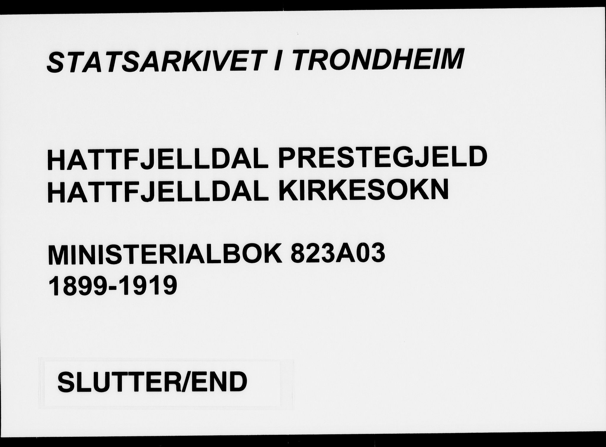 Ministerialprotokoller, klokkerbøker og fødselsregistre - Nordland, AV/SAT-A-1459/823/L0326: Ministerialbok nr. 823A03, 1899-1919