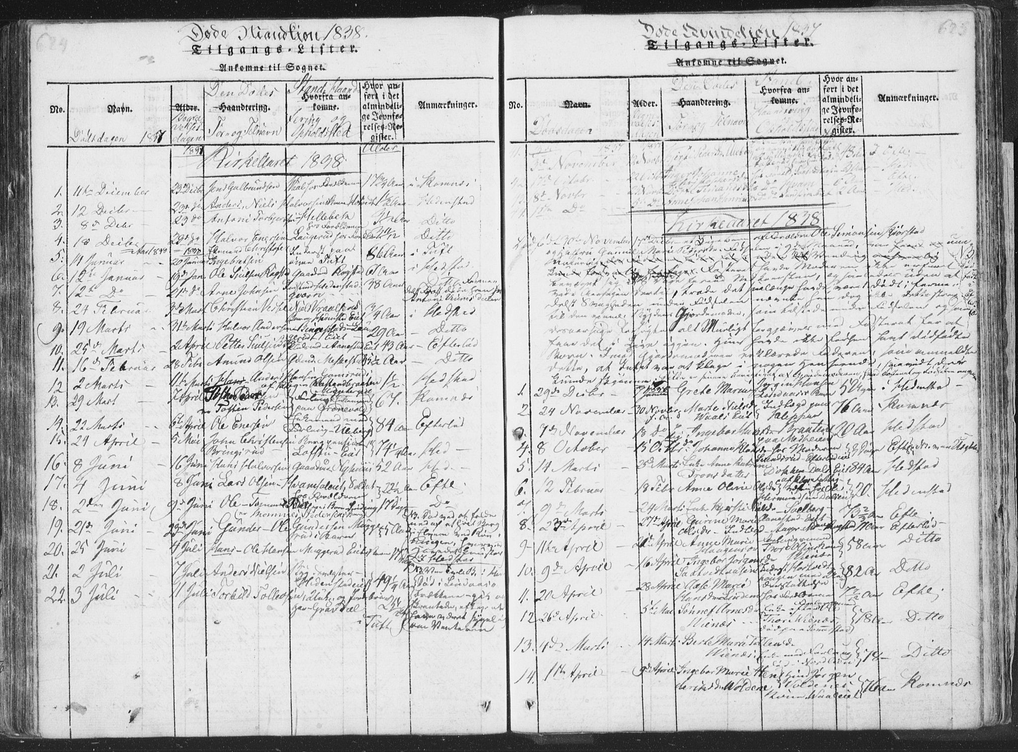 Sandsvær kirkebøker, SAKO/A-244/F/Fa/L0004: Ministerialbok nr. I 4, 1817-1839, s. 624-625