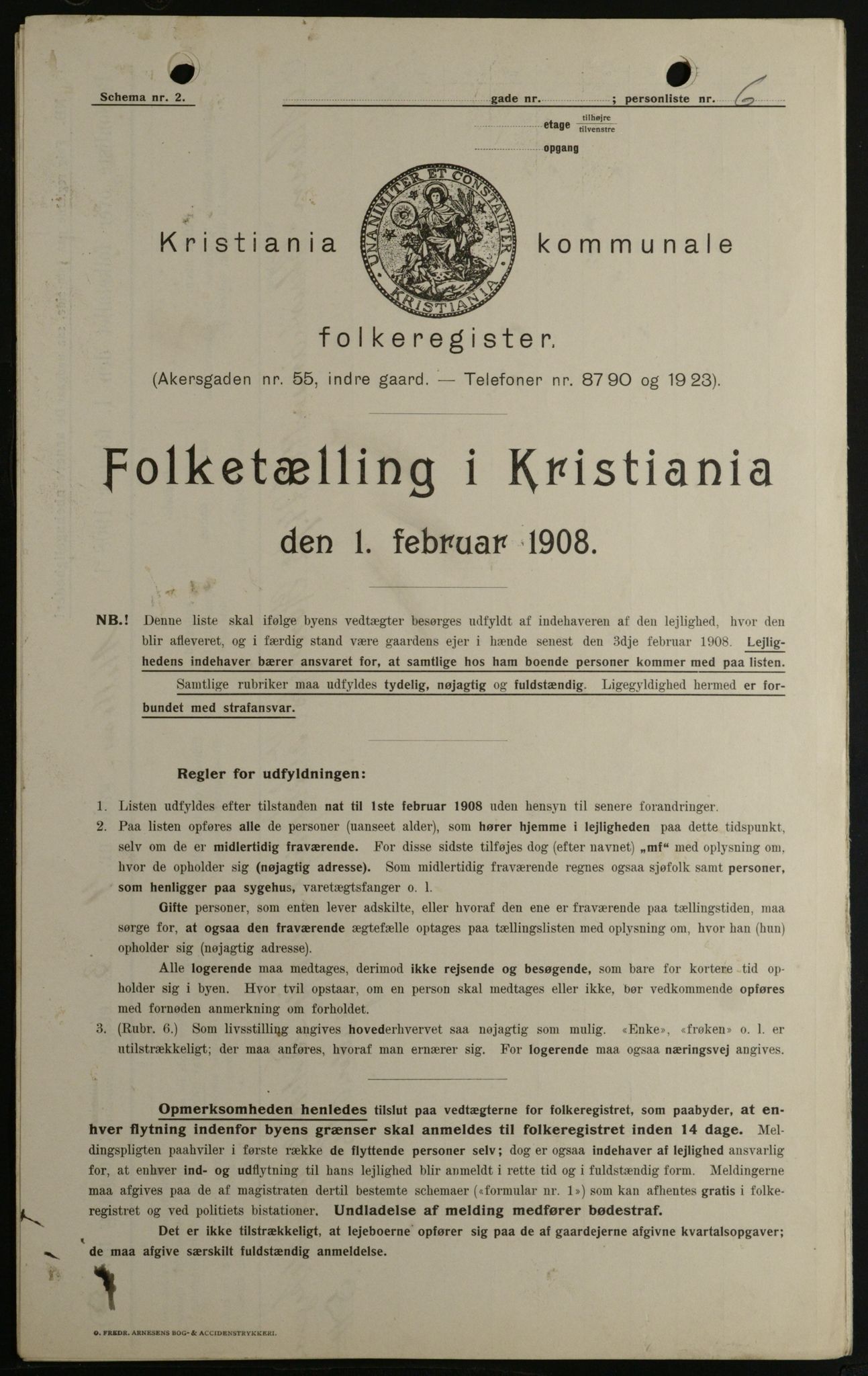 OBA, Kommunal folketelling 1.2.1908 for Kristiania kjøpstad, 1908, s. 58318