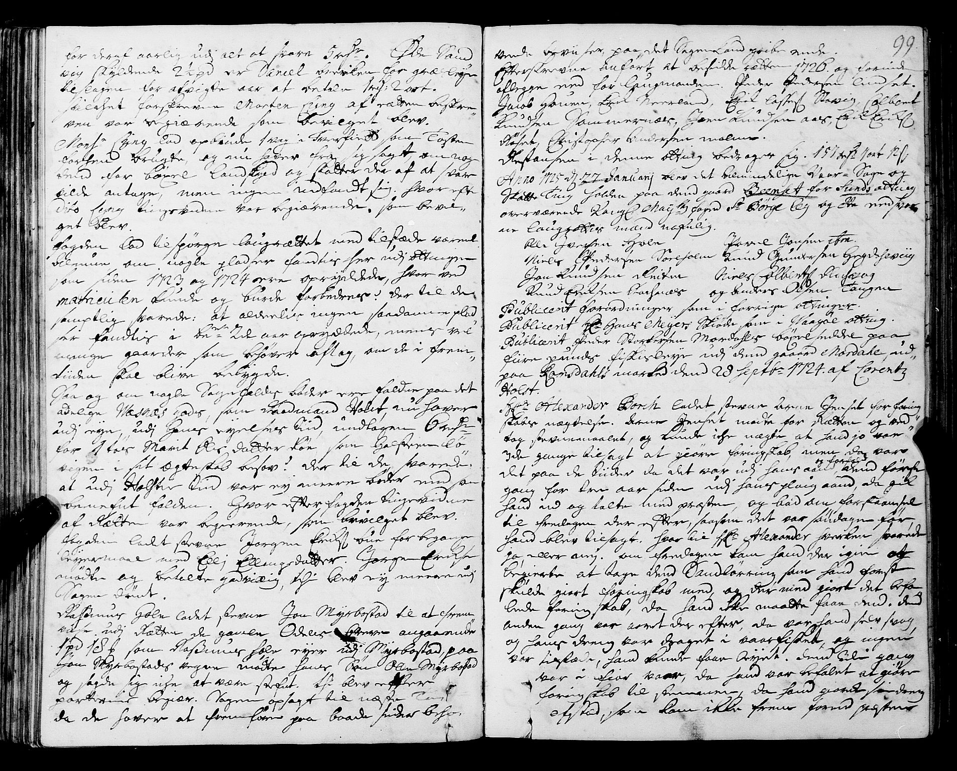 Romsdal sorenskriveri, SAT/A-4149/1/1/1A/L0009: Tingbok, 1722-1728, s. 98b-99a