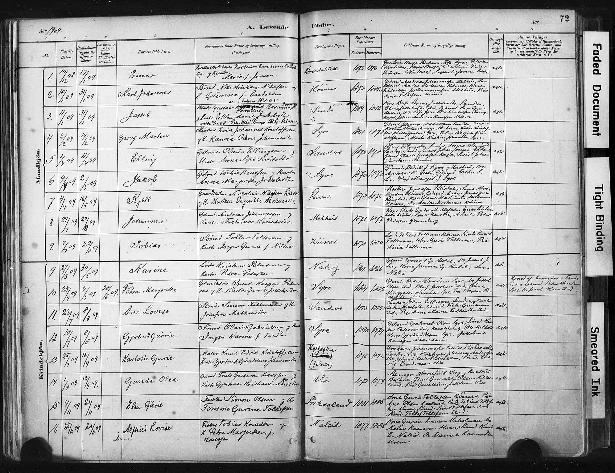 Skudenes sokneprestkontor, AV/SAST-A -101849/H/Ha/Haa/L0009: Ministerialbok nr. A 6, 1882-1912, s. 72