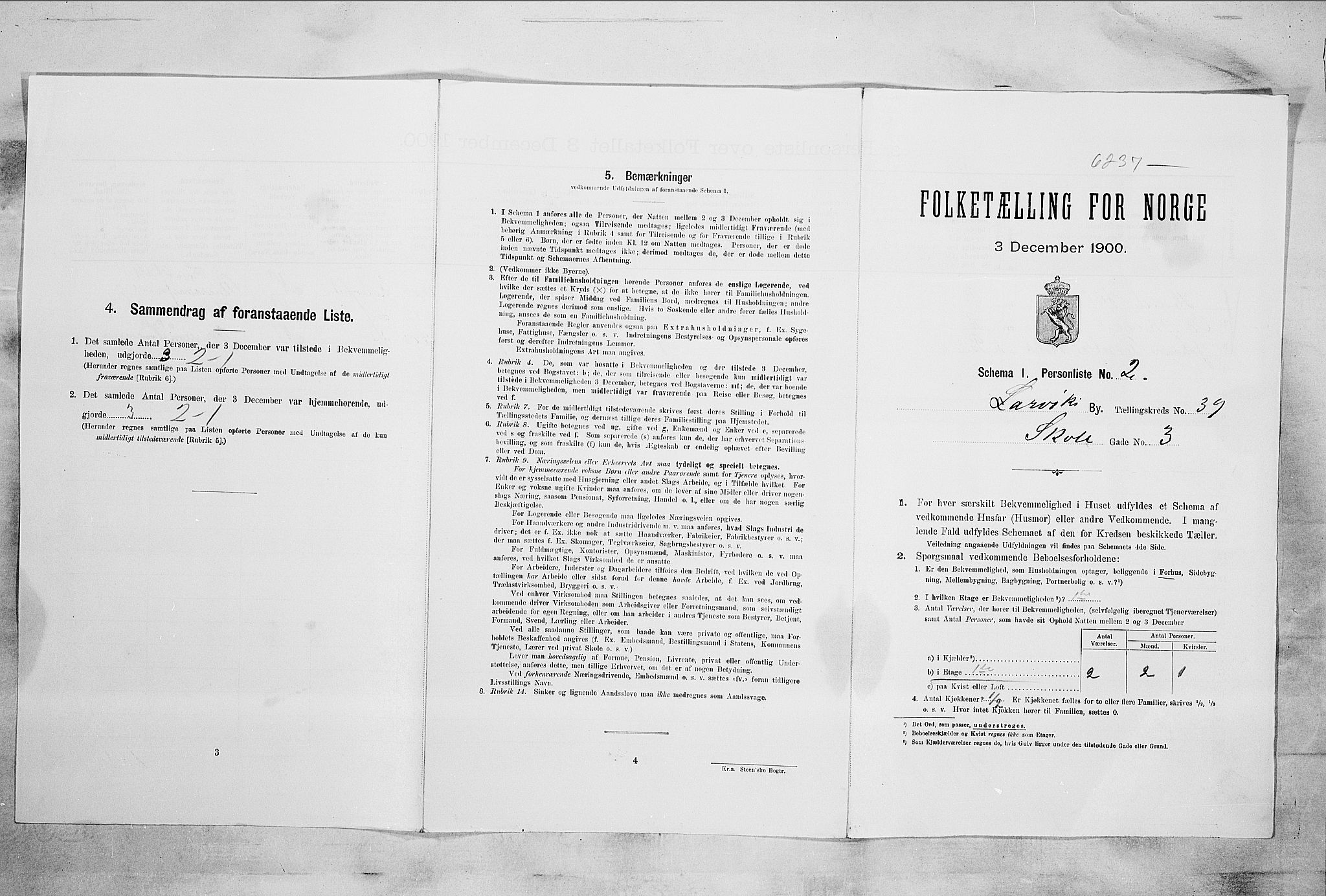 RA, Folketelling 1900 for 0707 Larvik kjøpstad, 1900, s. 5196