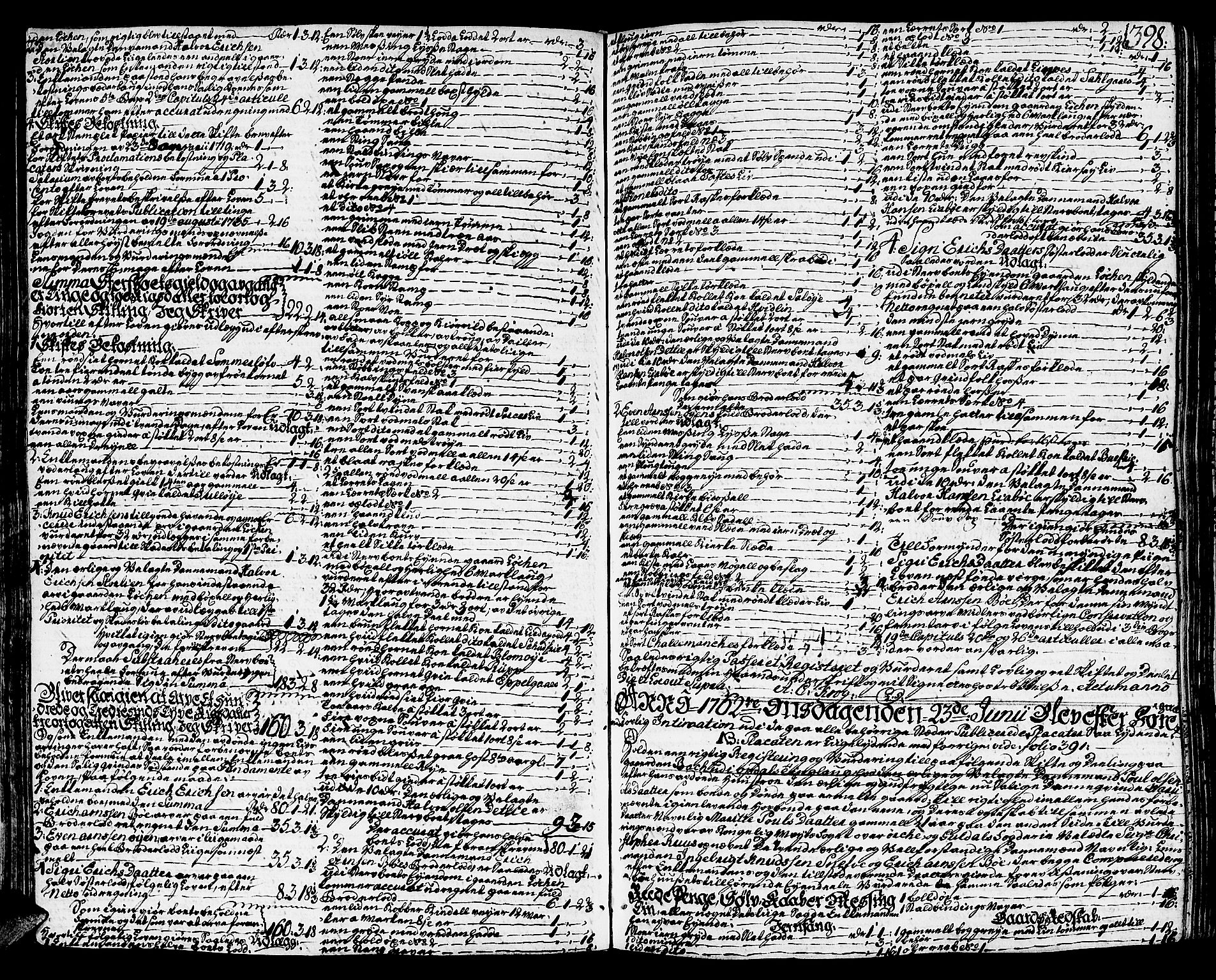 Orkdal sorenskriveri, SAT/A-4169/1/3/3Aa/L0006: Skifteprotokoller, 1756-1766, s. 397b-398a