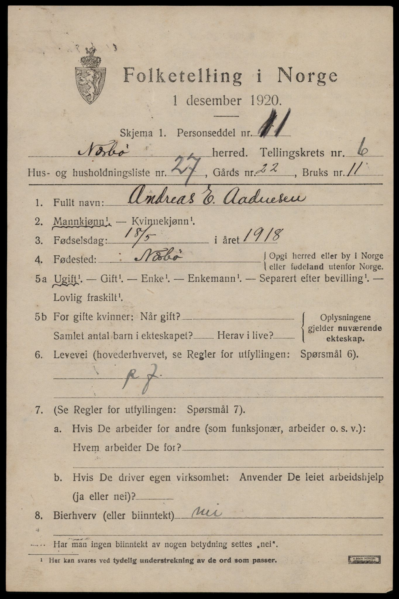 SAST, Folketelling 1920 for 1119 Nærbø herred, 1920, s. 3929
