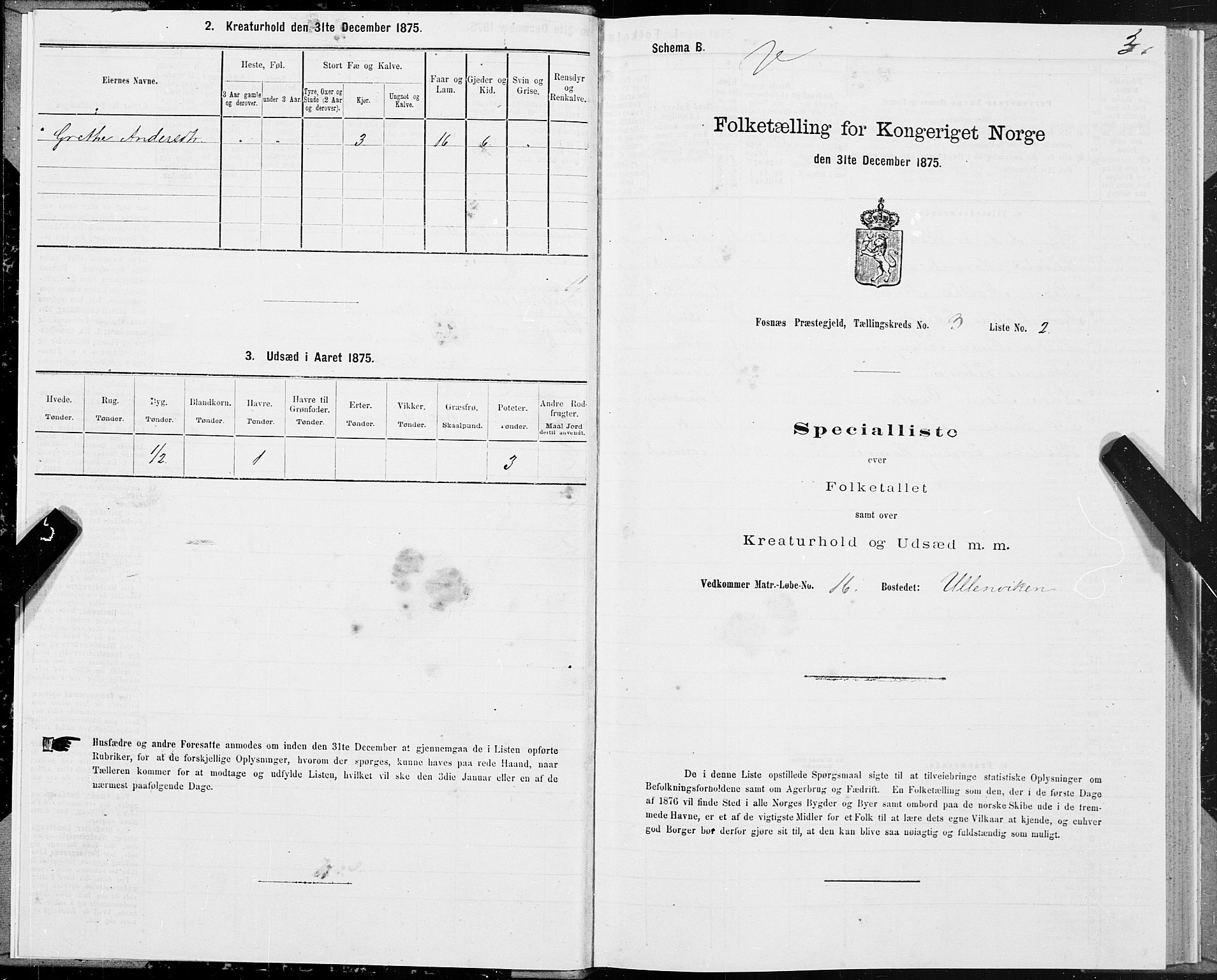 SAT, Folketelling 1875 for 1748P Fosnes prestegjeld, 1875, s. 4003