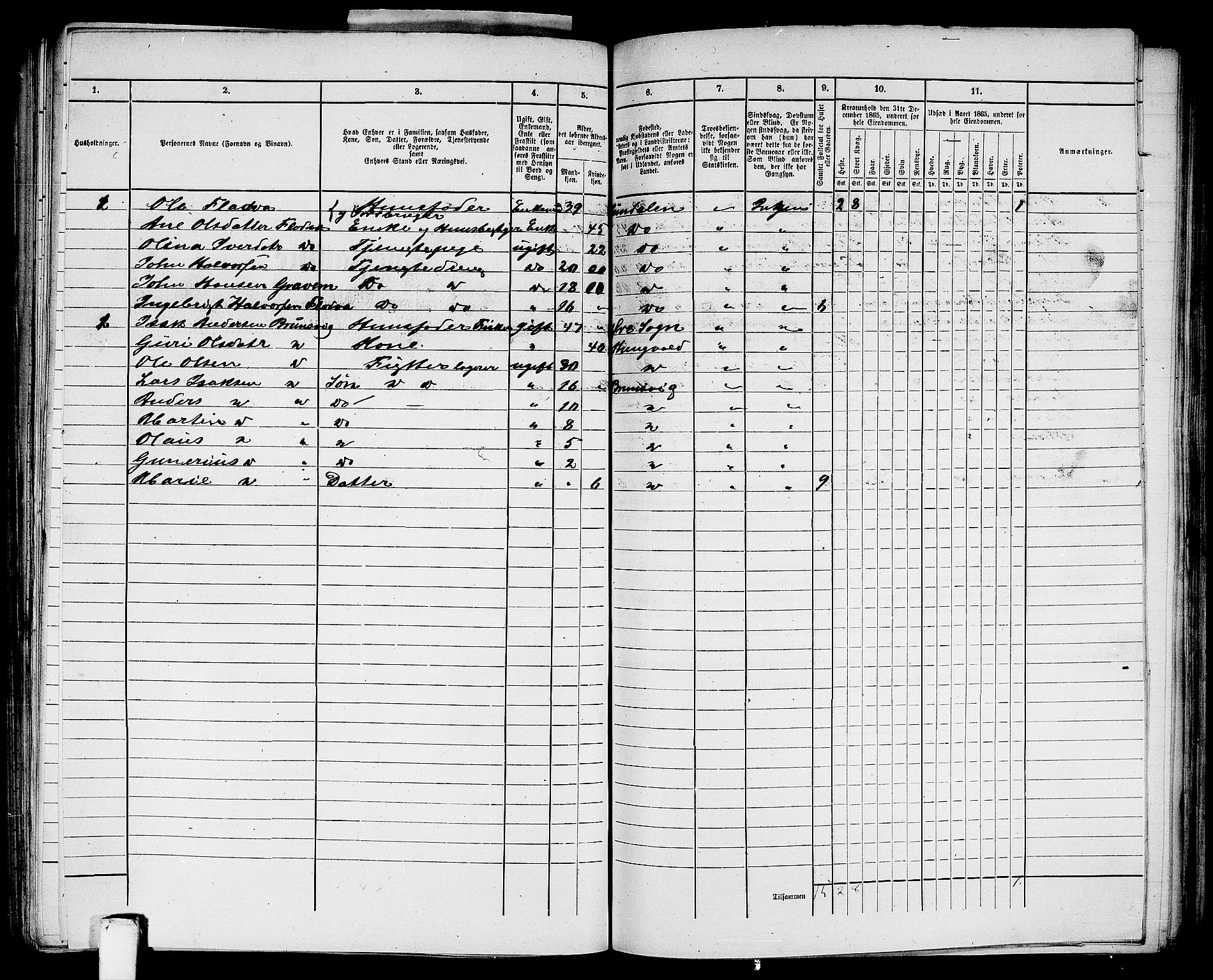 RA, Folketelling 1865 for 1503B Kristiansund prestegjeld, Kristiansund kjøpstad, 1865, s. 405