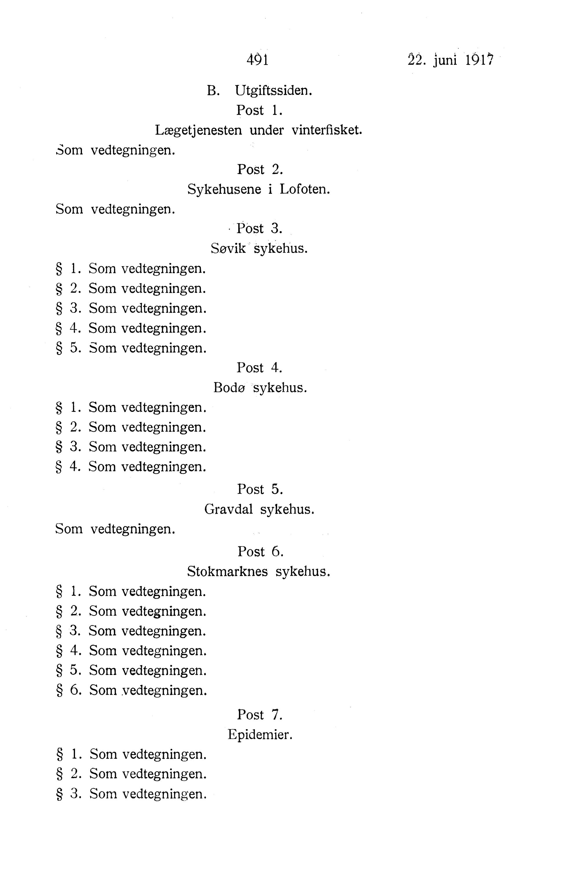 Nordland Fylkeskommune. Fylkestinget, AIN/NFK-17/176/A/Ac/L0040: Fylkestingsforhandlinger 1917, 1917