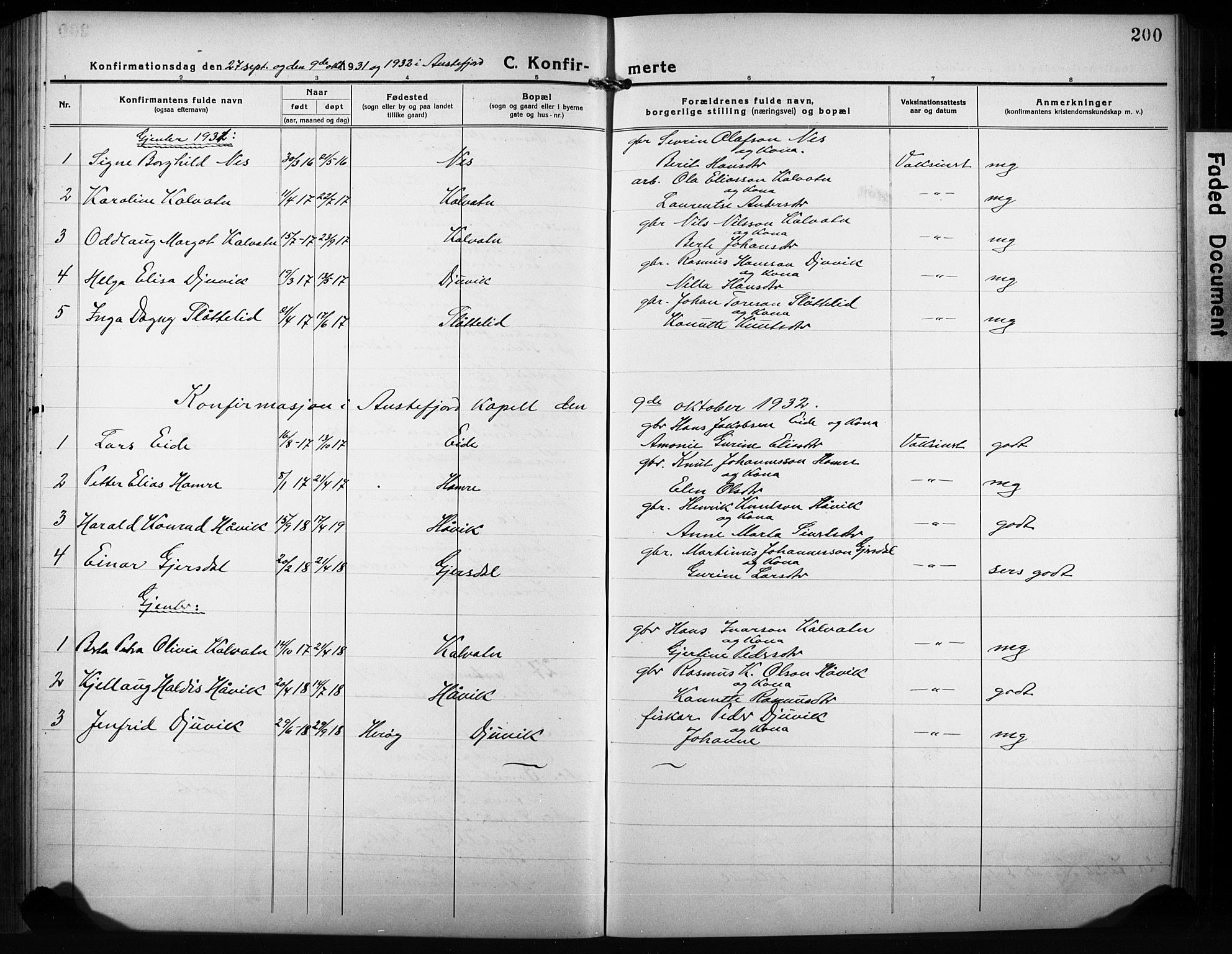 Ministerialprotokoller, klokkerbøker og fødselsregistre - Møre og Romsdal, SAT/A-1454/511/L0160: Klokkerbok nr. 511C06, 1920-1932, s. 200