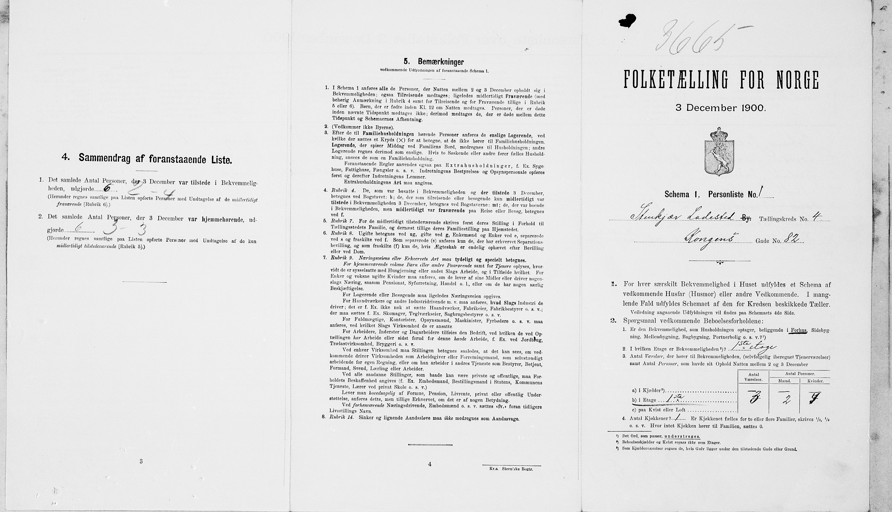 SAT, Folketelling 1900 for 1702 Steinkjer ladested, 1900, s. 483