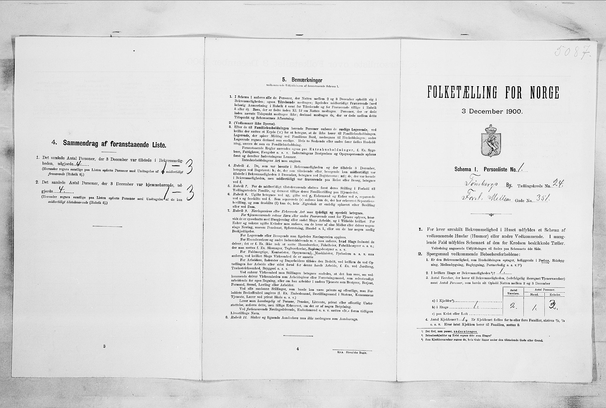 RA, Folketelling 1900 for 0705 Tønsberg kjøpstad, 1900, s. 3833