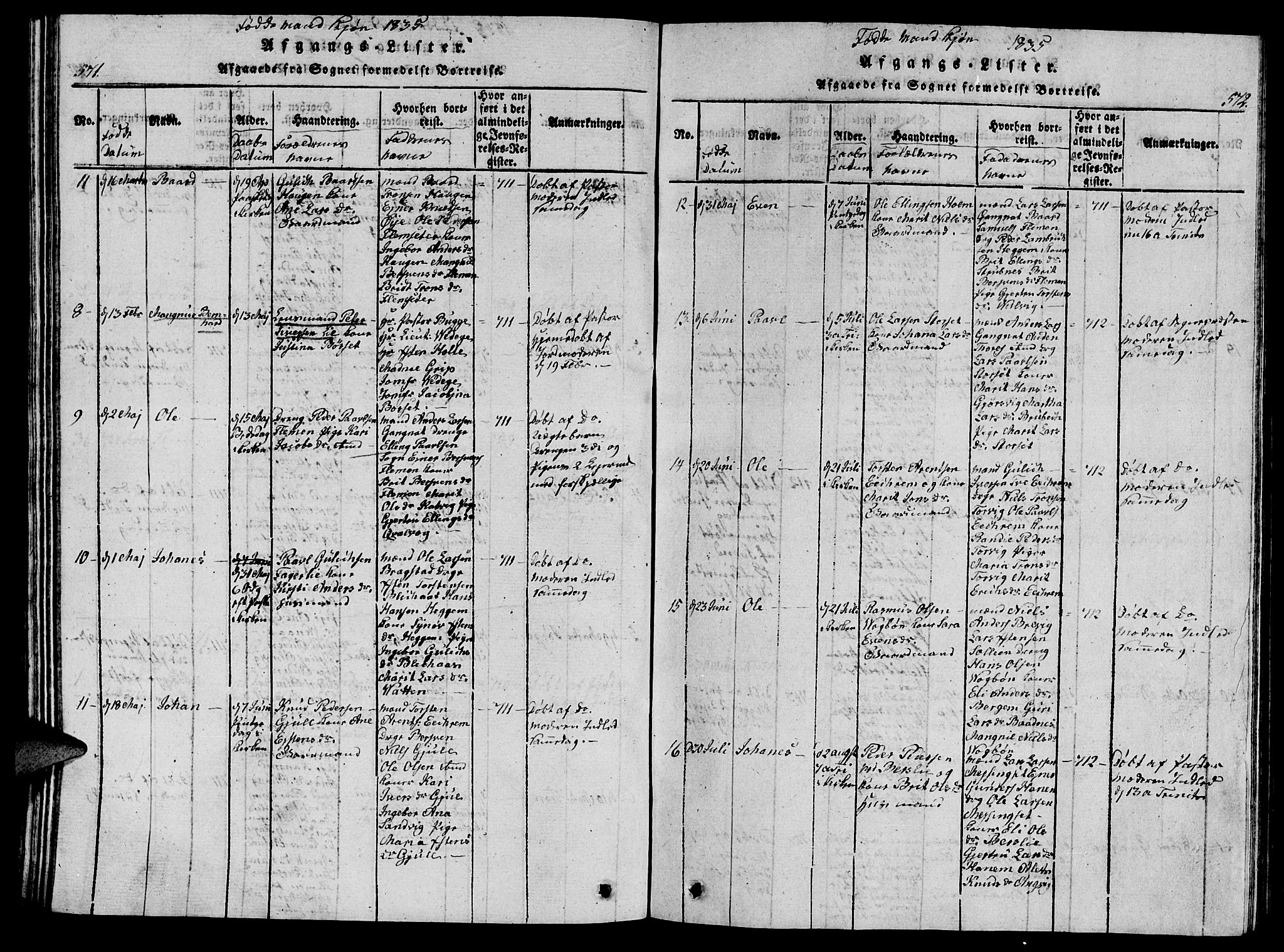 Ministerialprotokoller, klokkerbøker og fødselsregistre - Møre og Romsdal, AV/SAT-A-1454/586/L0990: Klokkerbok nr. 586C01, 1819-1837, s. 571-572