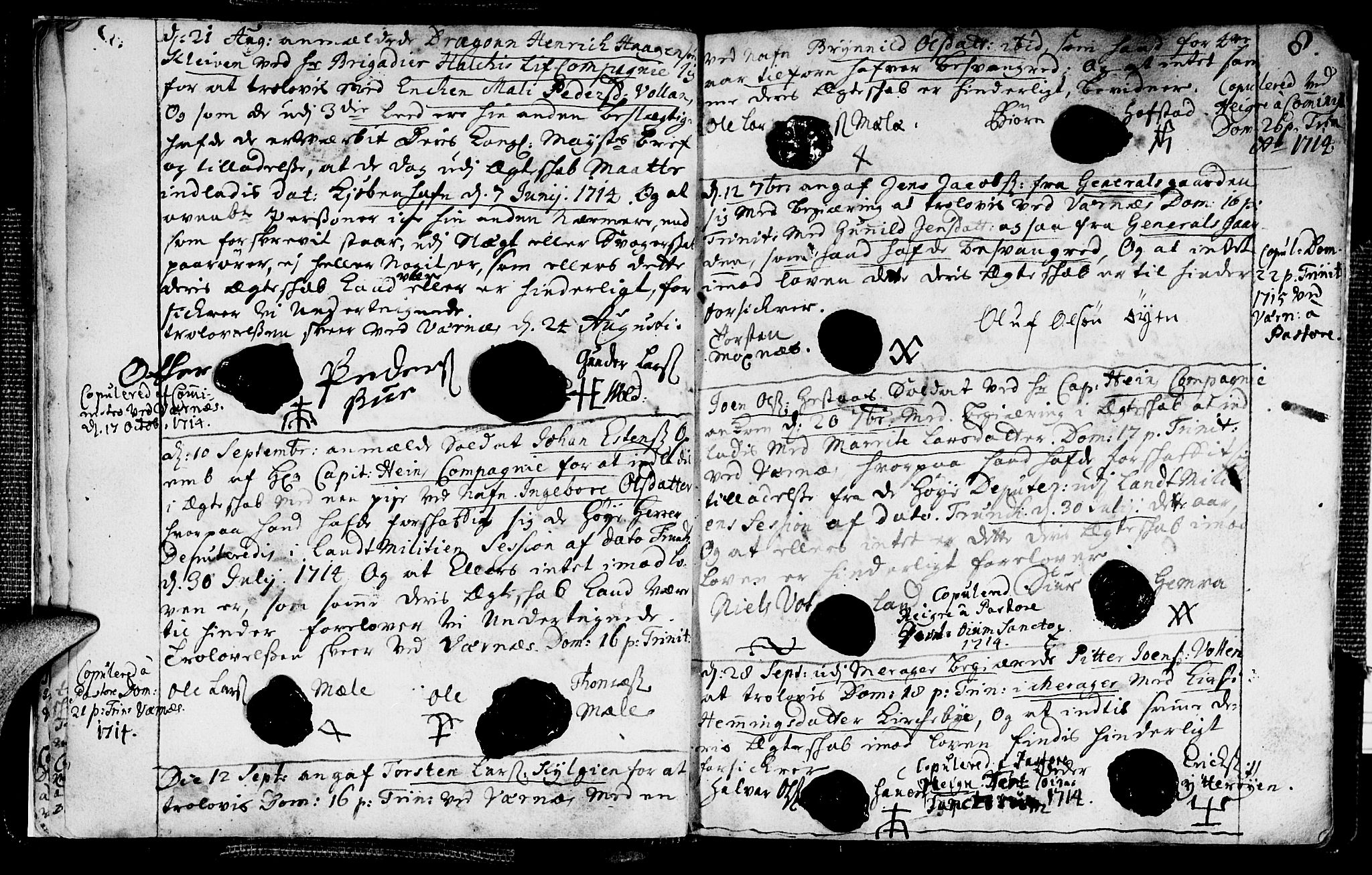 Ministerialprotokoller, klokkerbøker og fødselsregistre - Nord-Trøndelag, AV/SAT-A-1458/709/L0053: Ministerialbok nr. 709A01, 1714-1729, s. 8