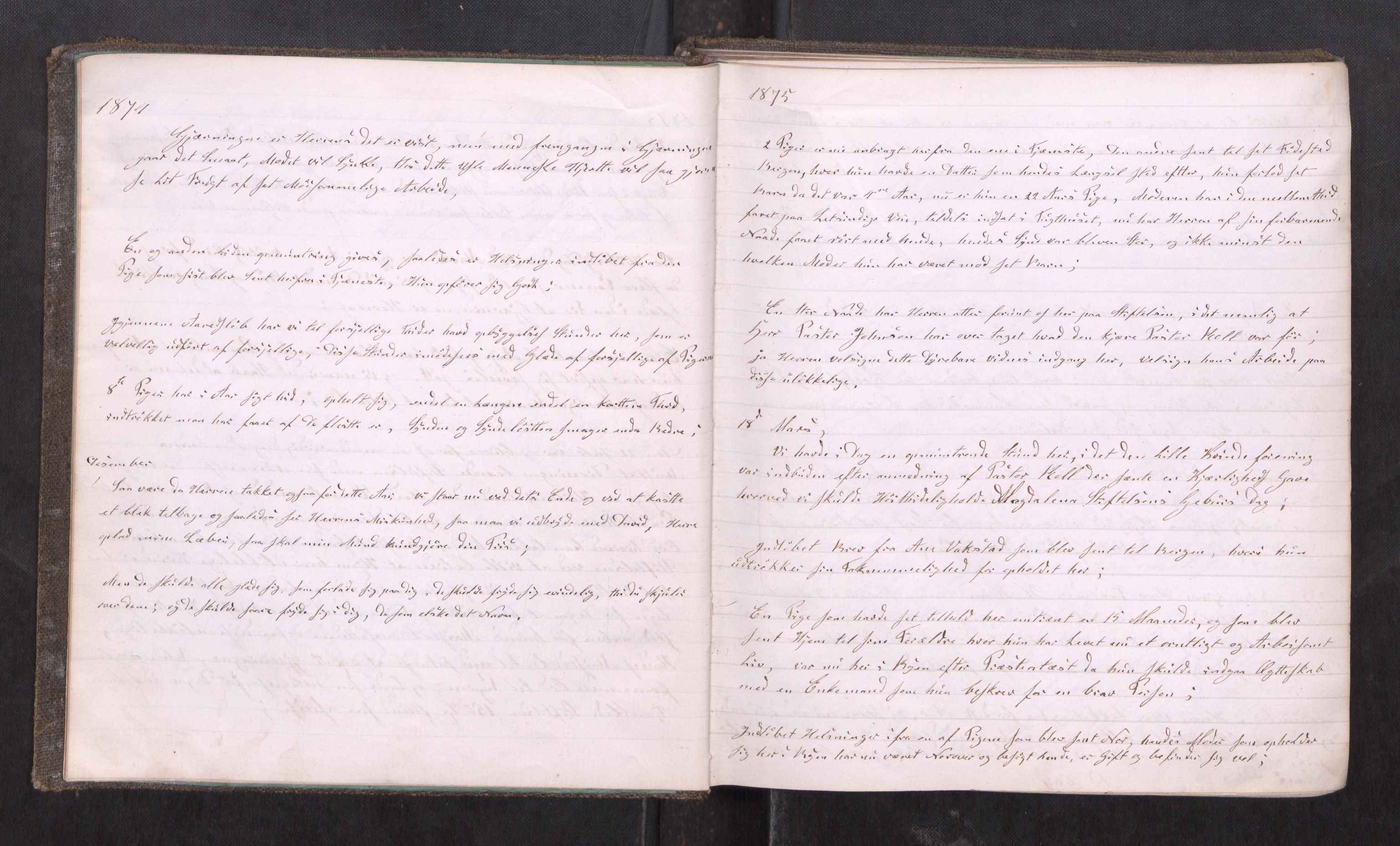 Kvindehjemmet i Trondhjem - Magdalenastiftelsen, AV/SAT-PA-0323/F/L0002: Dagbok for Asylet Magdalenastiftelsen, bestyrerinne, 1868-1905