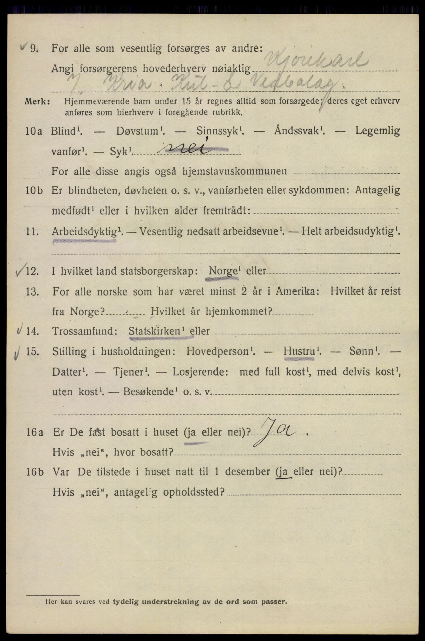 SAO, Folketelling 1920 for 0301 Kristiania kjøpstad, 1920, s. 394014