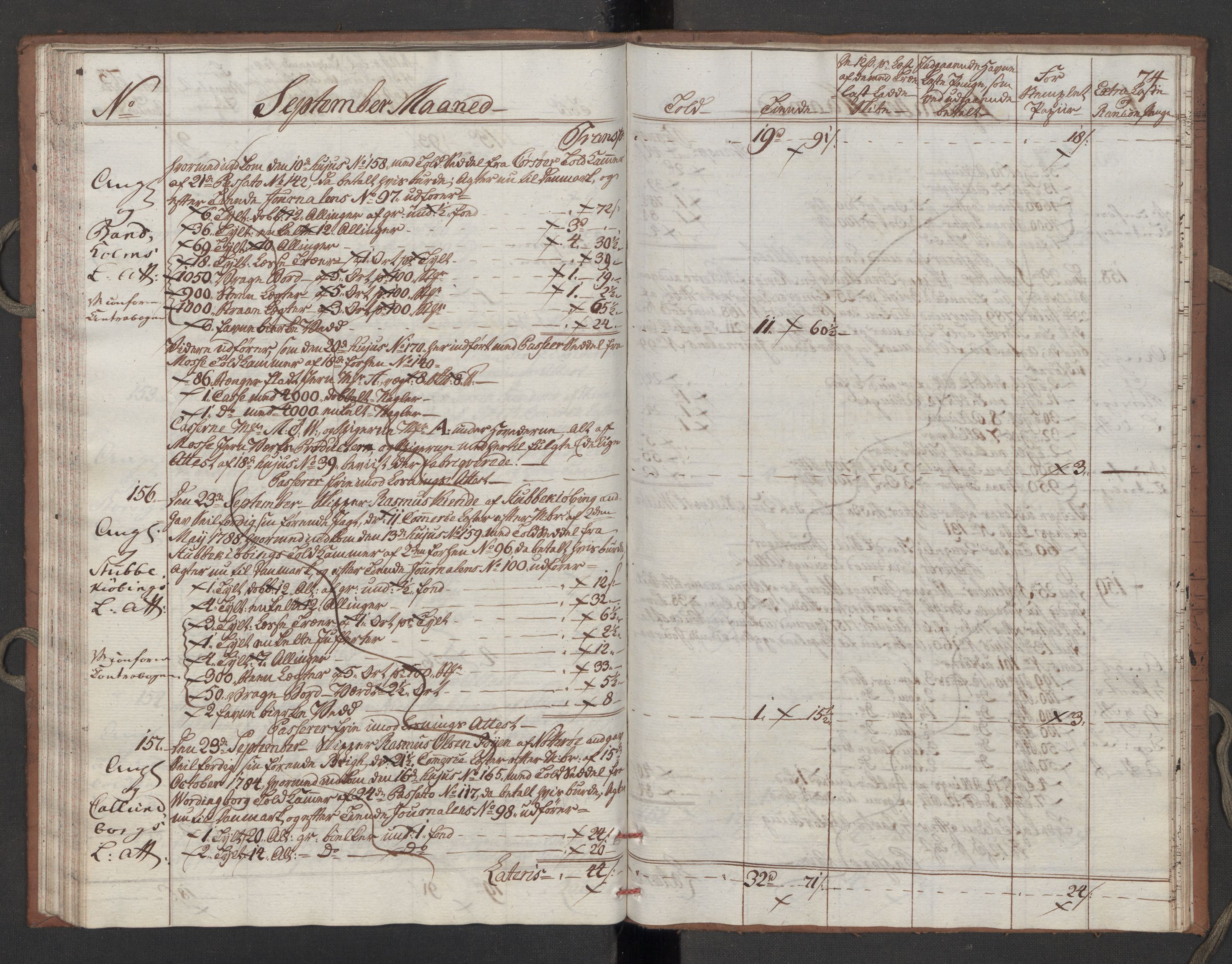 Generaltollkammeret, tollregnskaper, RA/EA-5490/R10/L0052/0002: Tollregnskaper Tønsberg / Utgående tollbok, 1790, s. 73b-74a
