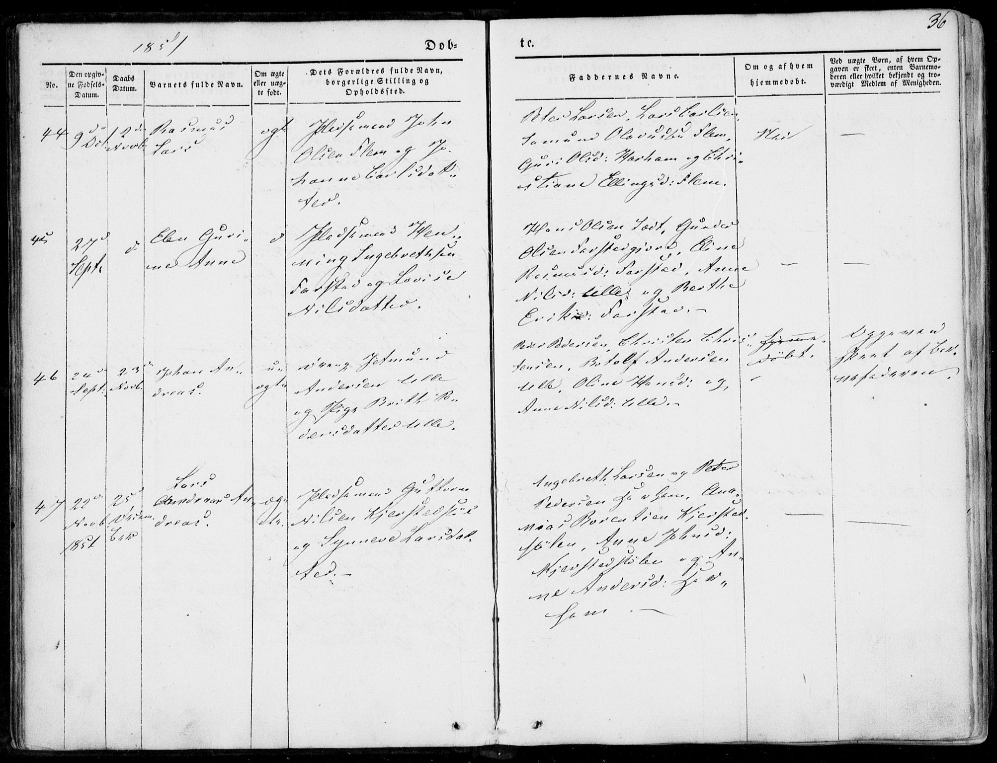 Ministerialprotokoller, klokkerbøker og fødselsregistre - Møre og Romsdal, AV/SAT-A-1454/536/L0497: Ministerialbok nr. 536A06, 1845-1865, s. 36