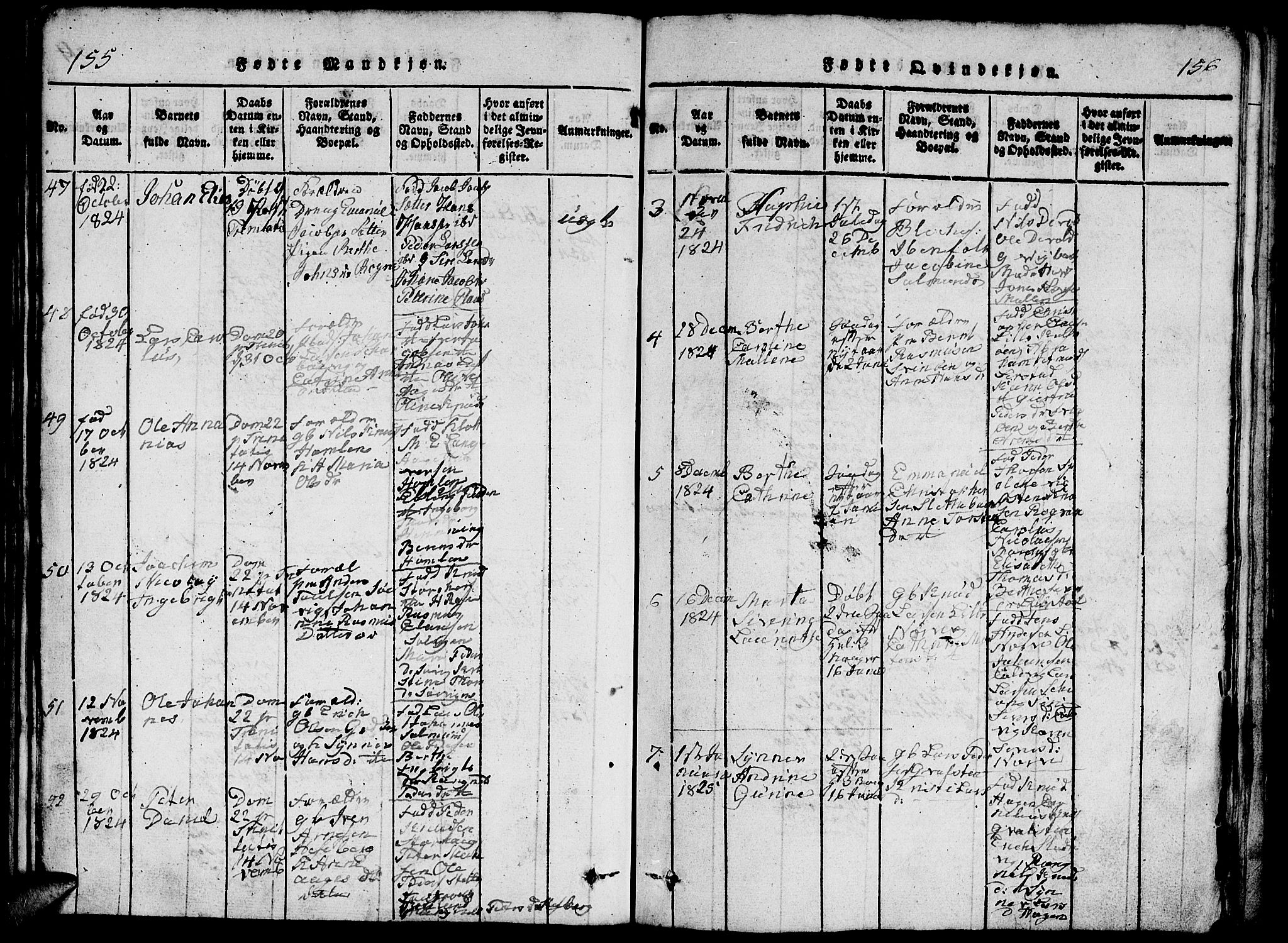 Ministerialprotokoller, klokkerbøker og fødselsregistre - Møre og Romsdal, AV/SAT-A-1454/528/L0423: Klokkerbok nr. 528C04, 1816-1827, s. 155-156