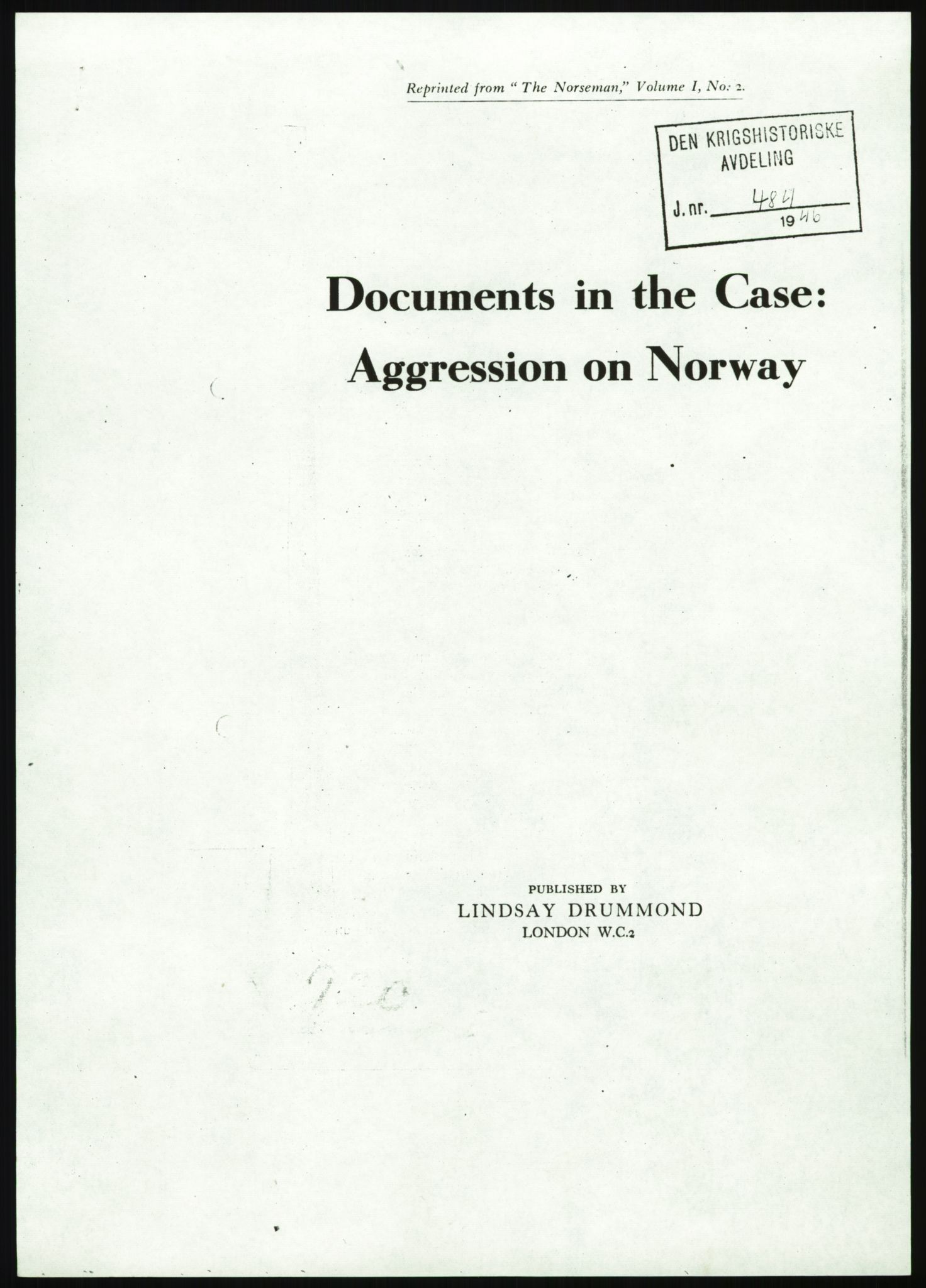 Forsvaret, Forsvarets krigshistoriske avdeling, AV/RA-RAFA-2017/Y/Ye/L0182: II-C-11-1110  -  1. sjøforsvarsdistrikt., 1940, s. 2