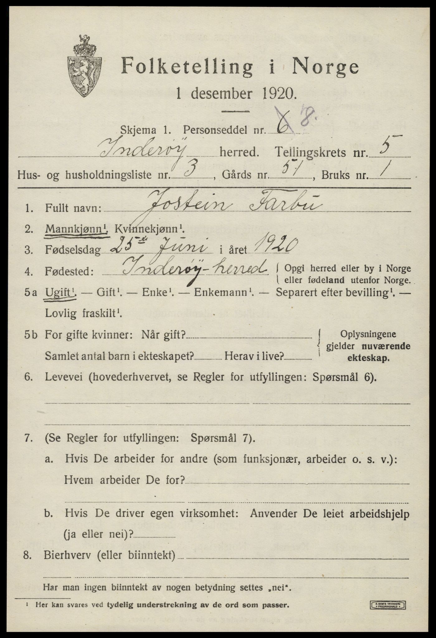 SAT, Folketelling 1920 for 1729 Inderøy herred, 1920, s. 4231