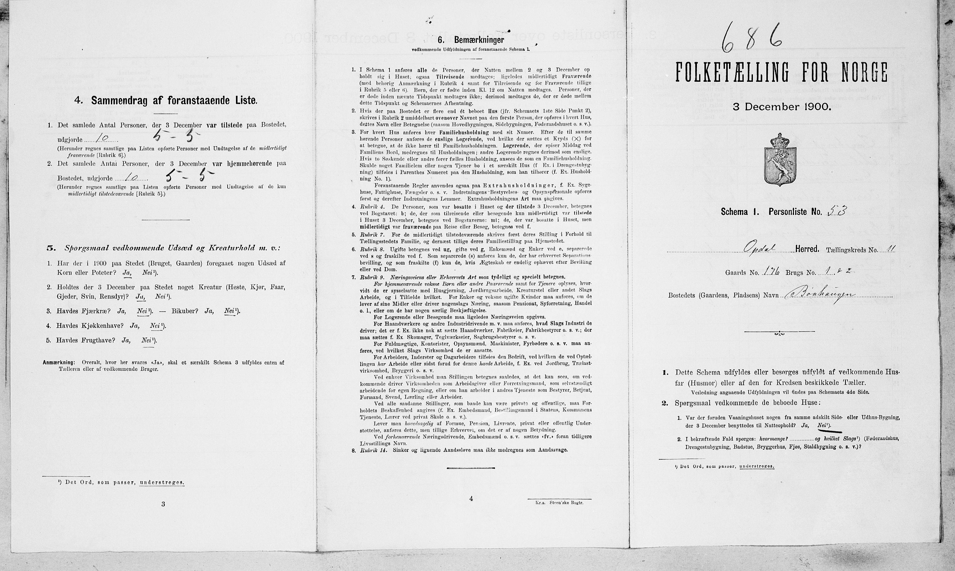 SAT, Folketelling 1900 for 1634 Oppdal herred, 1900, s. 952