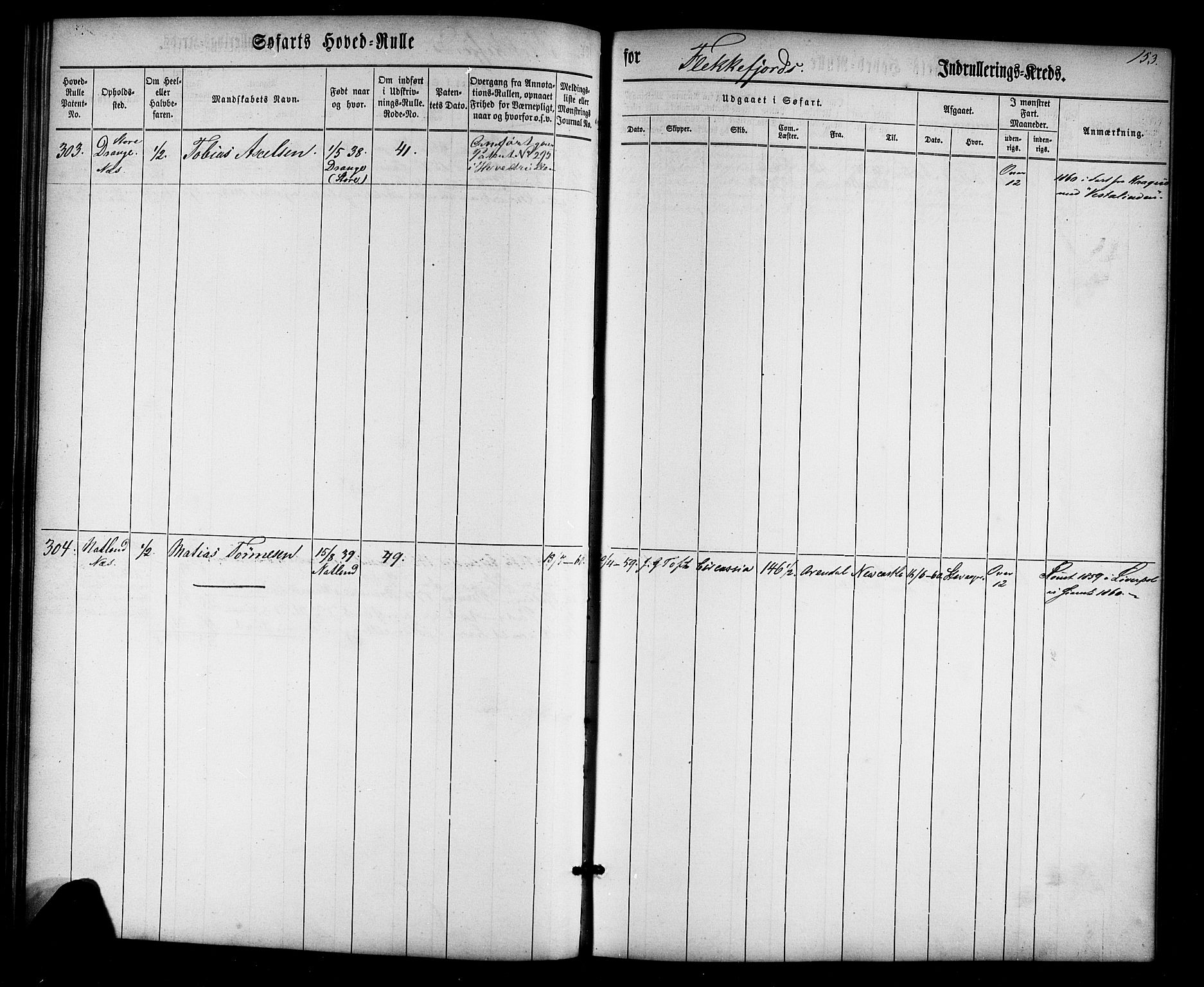 Flekkefjord mønstringskrets, SAK/2031-0018/F/Fb/L0007: Hovedrulle nr 1-574, Æ-4, 1860-1869, s. 159