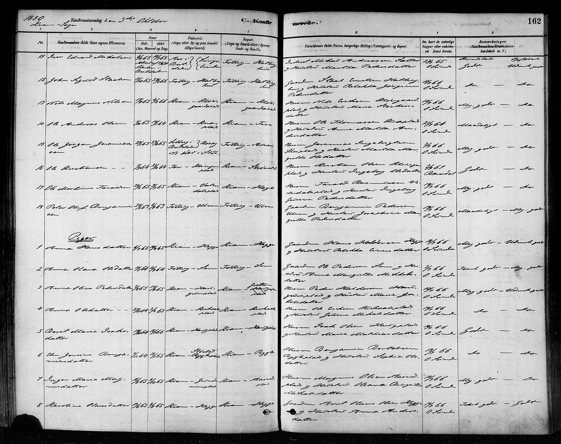 Ministerialprotokoller, klokkerbøker og fødselsregistre - Nord-Trøndelag, SAT/A-1458/746/L0449: Ministerialbok nr. 746A07 /2, 1878-1899, s. 162