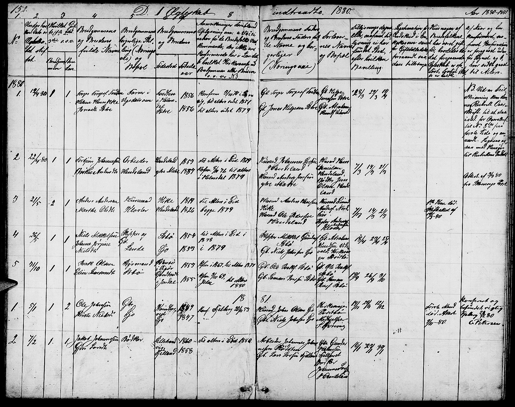 Fjelberg sokneprestembete, AV/SAB-A-75201/H/Hab: Klokkerbok nr. B 3, 1868-1888, s. 152