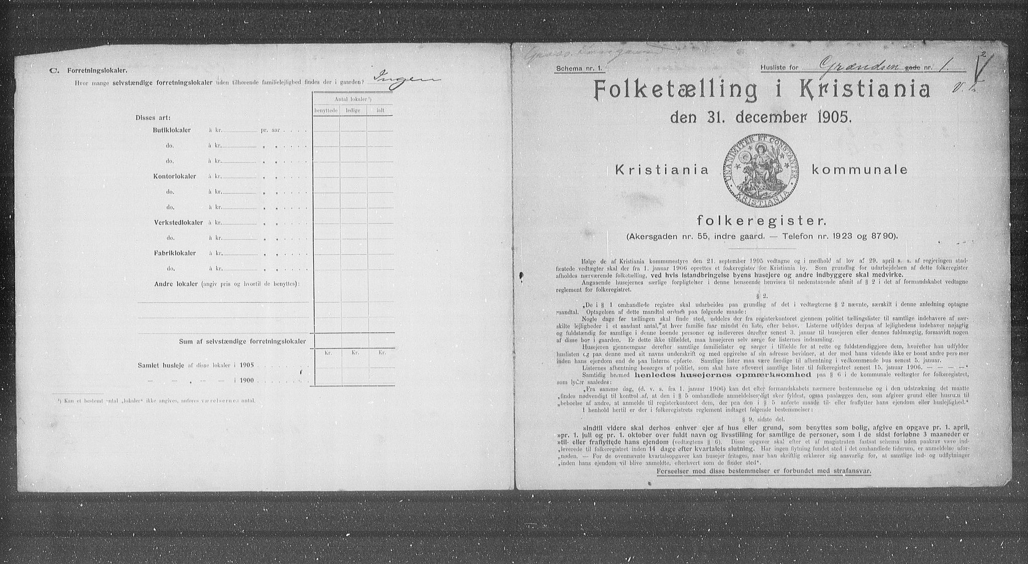 OBA, Kommunal folketelling 31.12.1905 for Kristiania kjøpstad, 1905, s. 16124