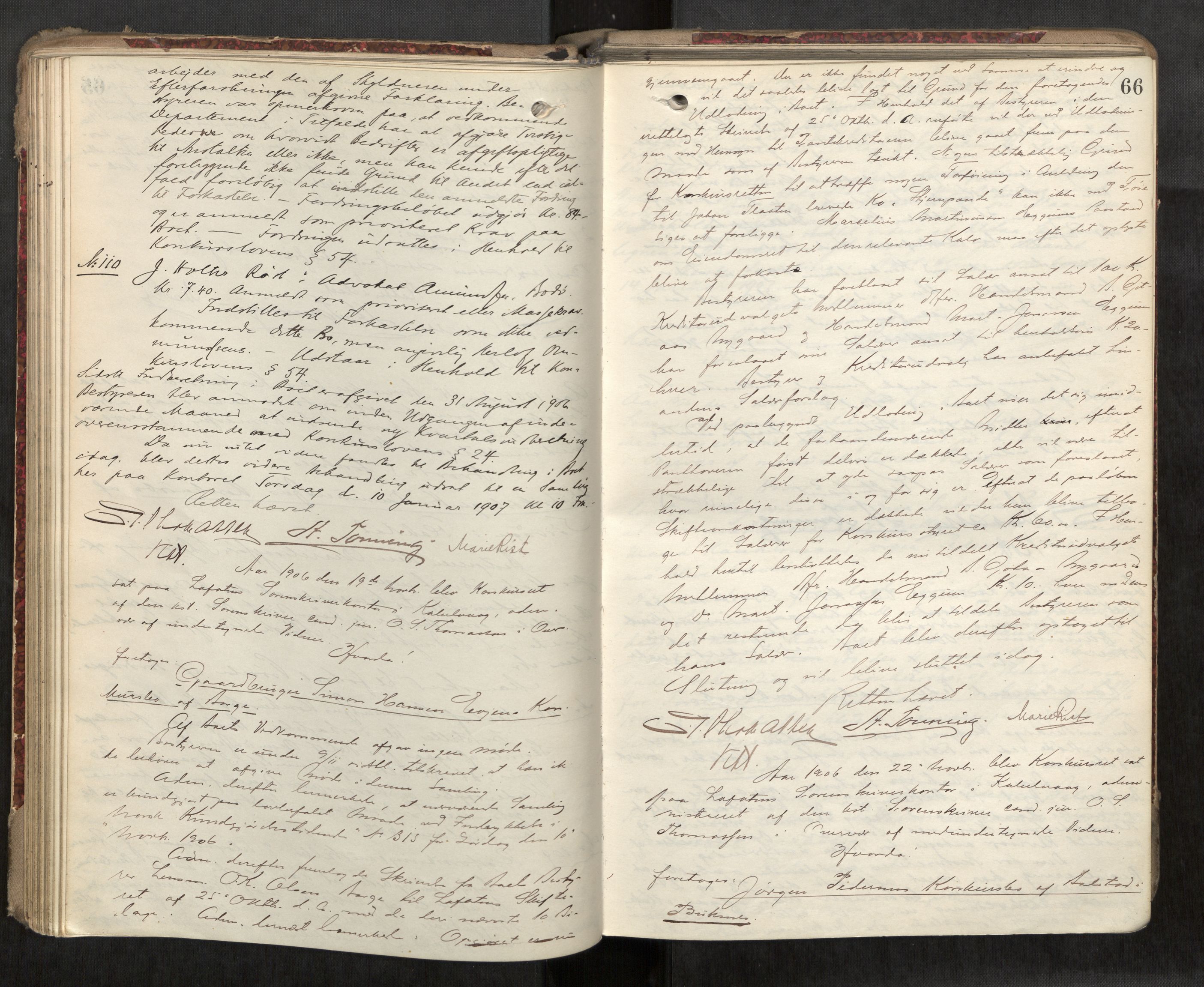 Lofoten sorenskriveri, AV/SAT-A-0017/1/3/3B/L0006: Skifteforhandlings-protokoll, 1905-1909, s. 66