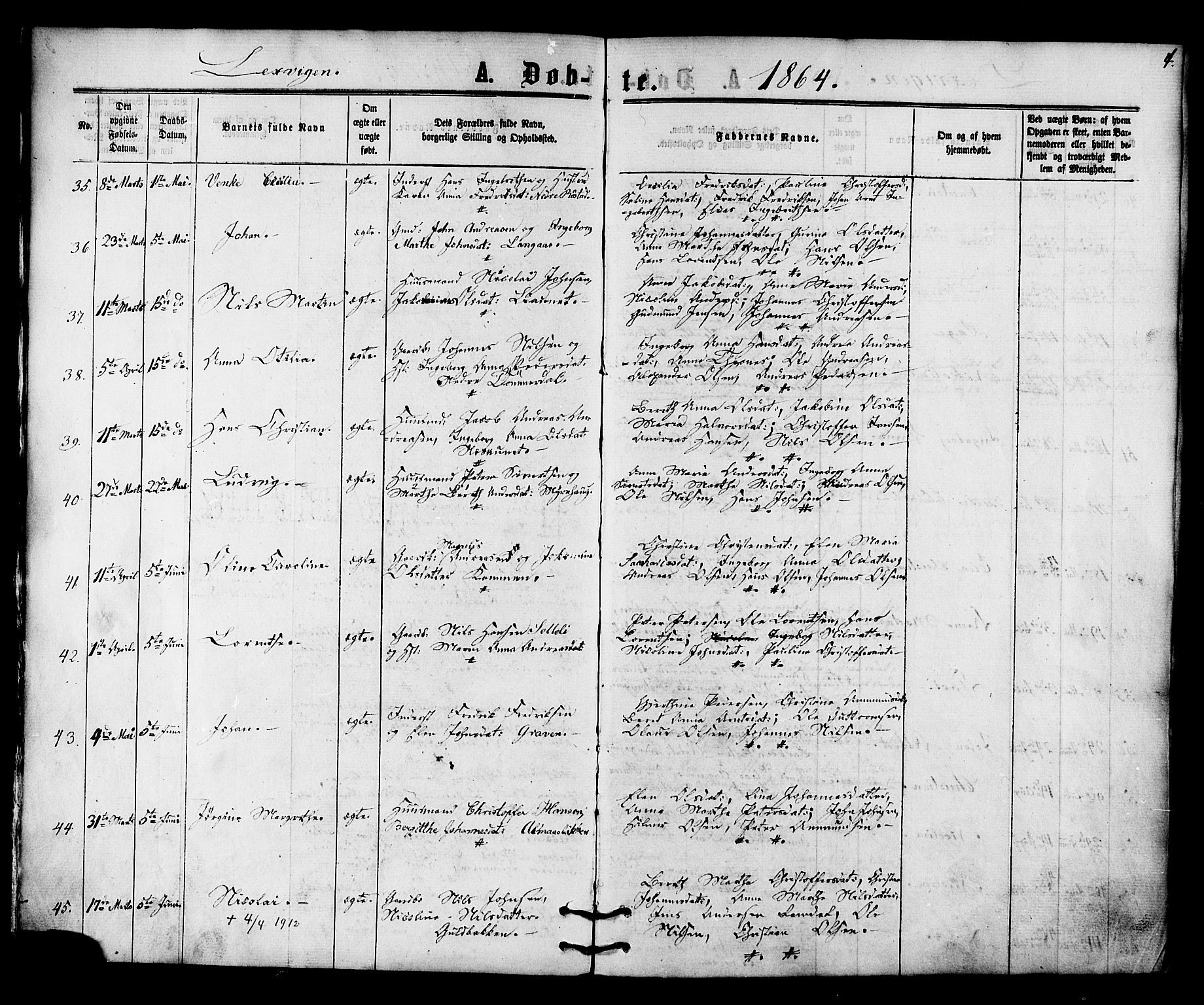 Ministerialprotokoller, klokkerbøker og fødselsregistre - Nord-Trøndelag, AV/SAT-A-1458/701/L0009: Ministerialbok nr. 701A09 /1, 1864-1882, s. 4