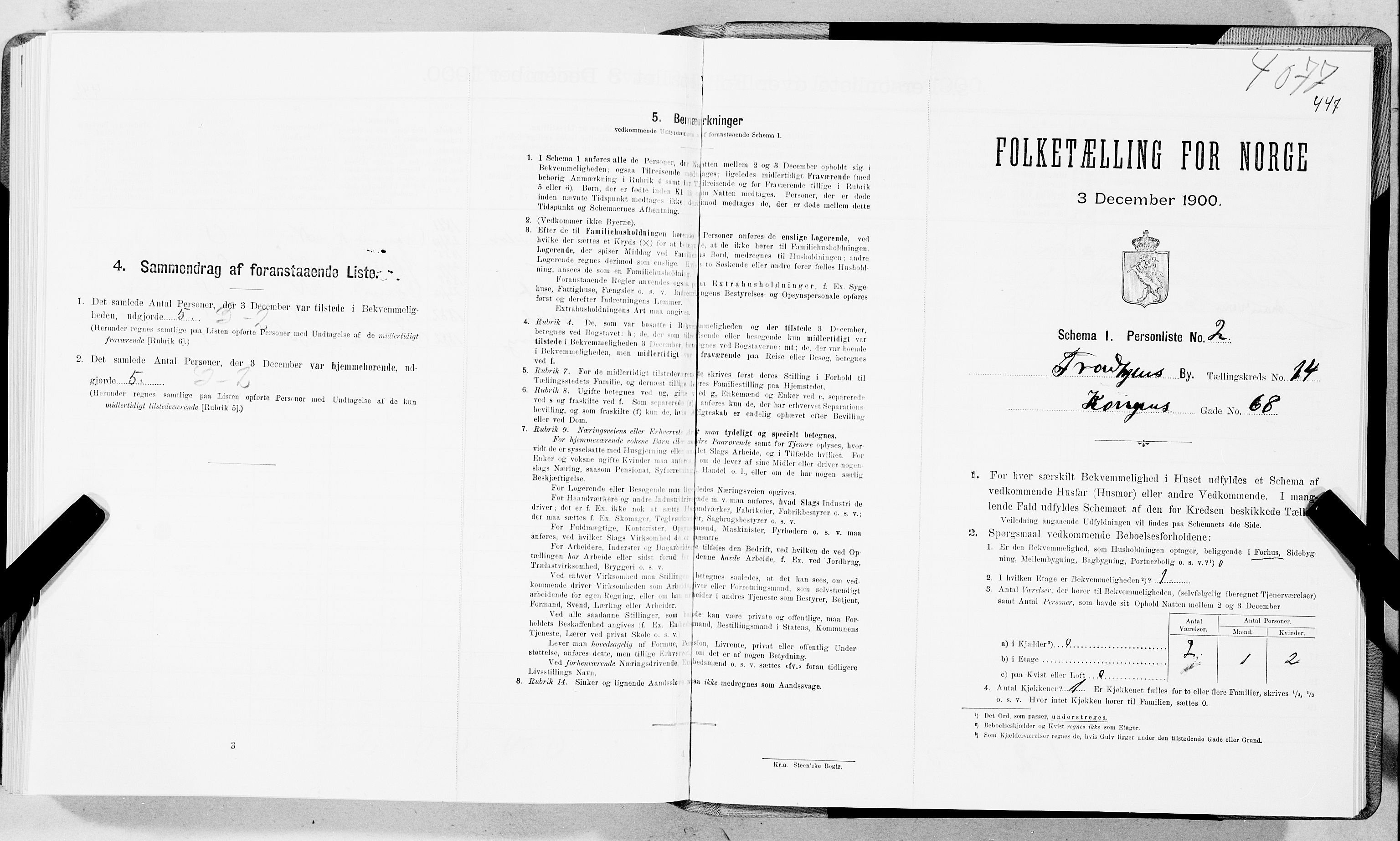 SAT, Folketelling 1900 for 1601 Trondheim kjøpstad, 1900, s. 2485