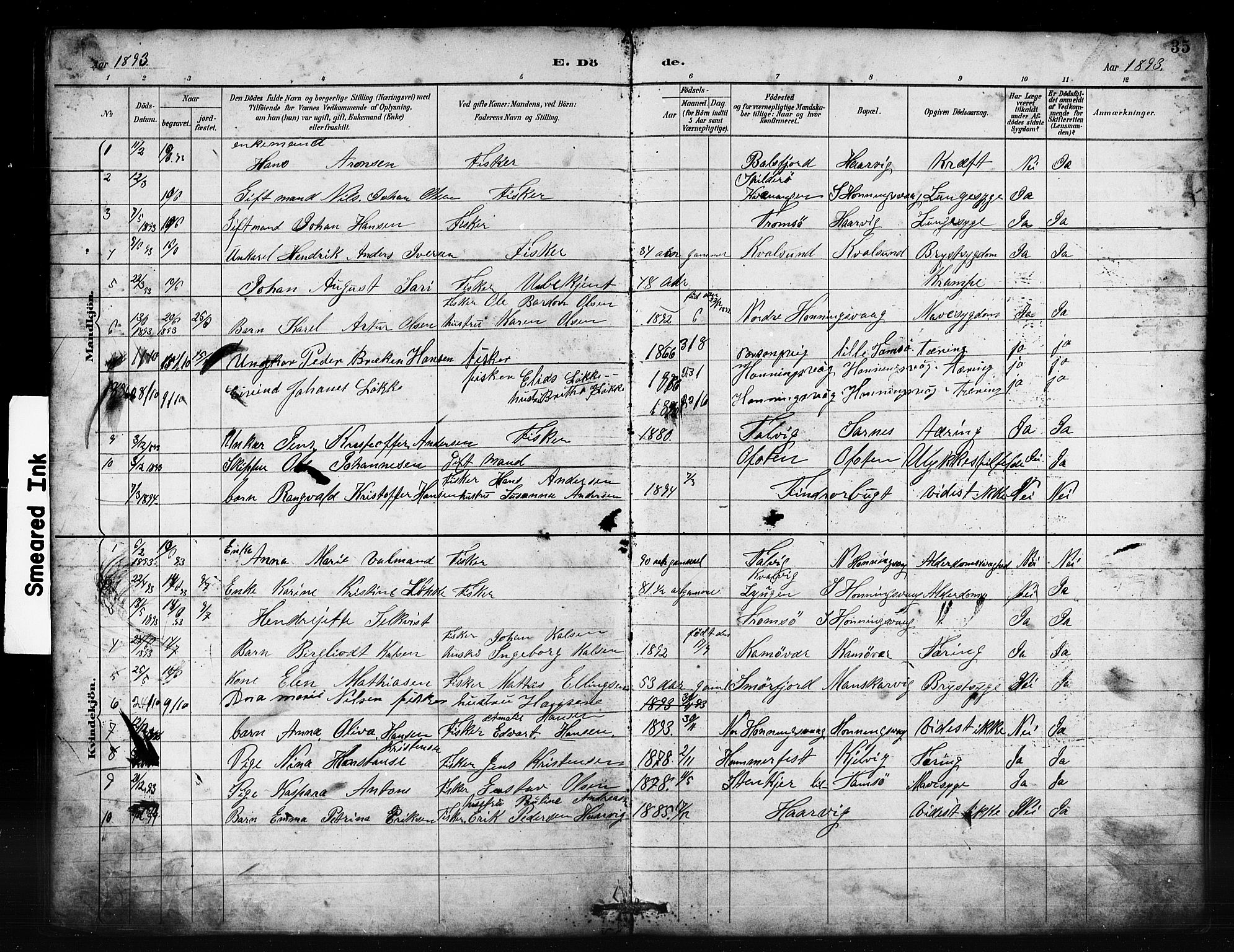 Kjelvik/Nordkapp sokneprestkontor, AV/SATØ-S-1350/J/Ja/L0027: Annen kirkebok nr. 27, 1887-1918, s. 35