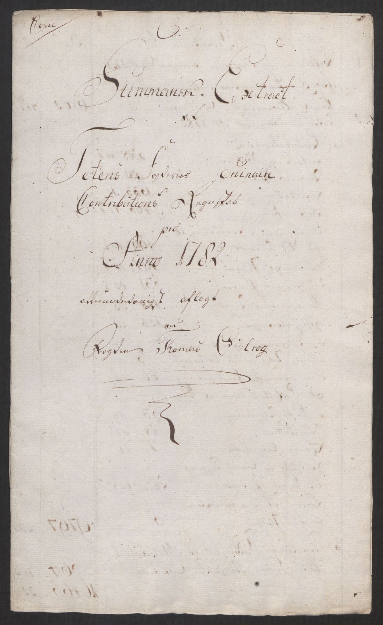 Rentekammeret inntil 1814, Reviderte regnskaper, Fogderegnskap, AV/RA-EA-4092/R19/L1369: Fogderegnskap Toten, Hadeland og Vardal, 1782, s. 35