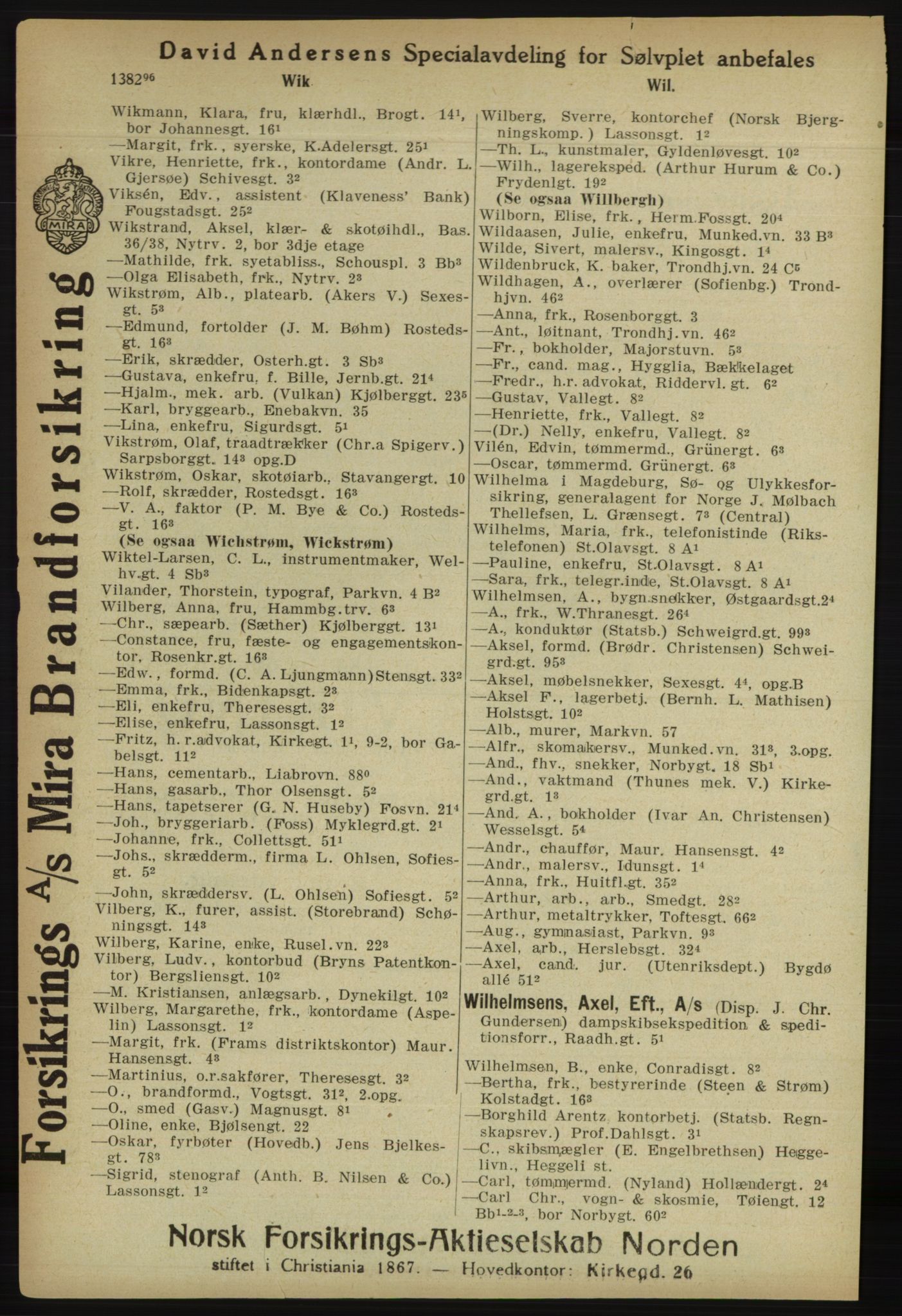 Kristiania/Oslo adressebok, PUBL/-, 1918, s. 1503