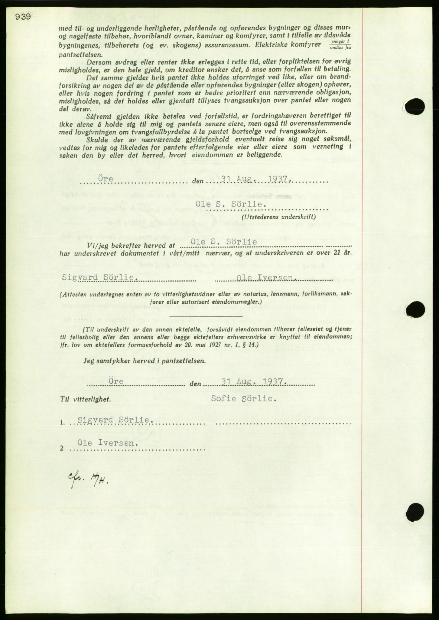 Nordmøre sorenskriveri, AV/SAT-A-4132/1/2/2Ca/L0091: Pantebok nr. B81, 1937-1937, Dagboknr: 2243/1937