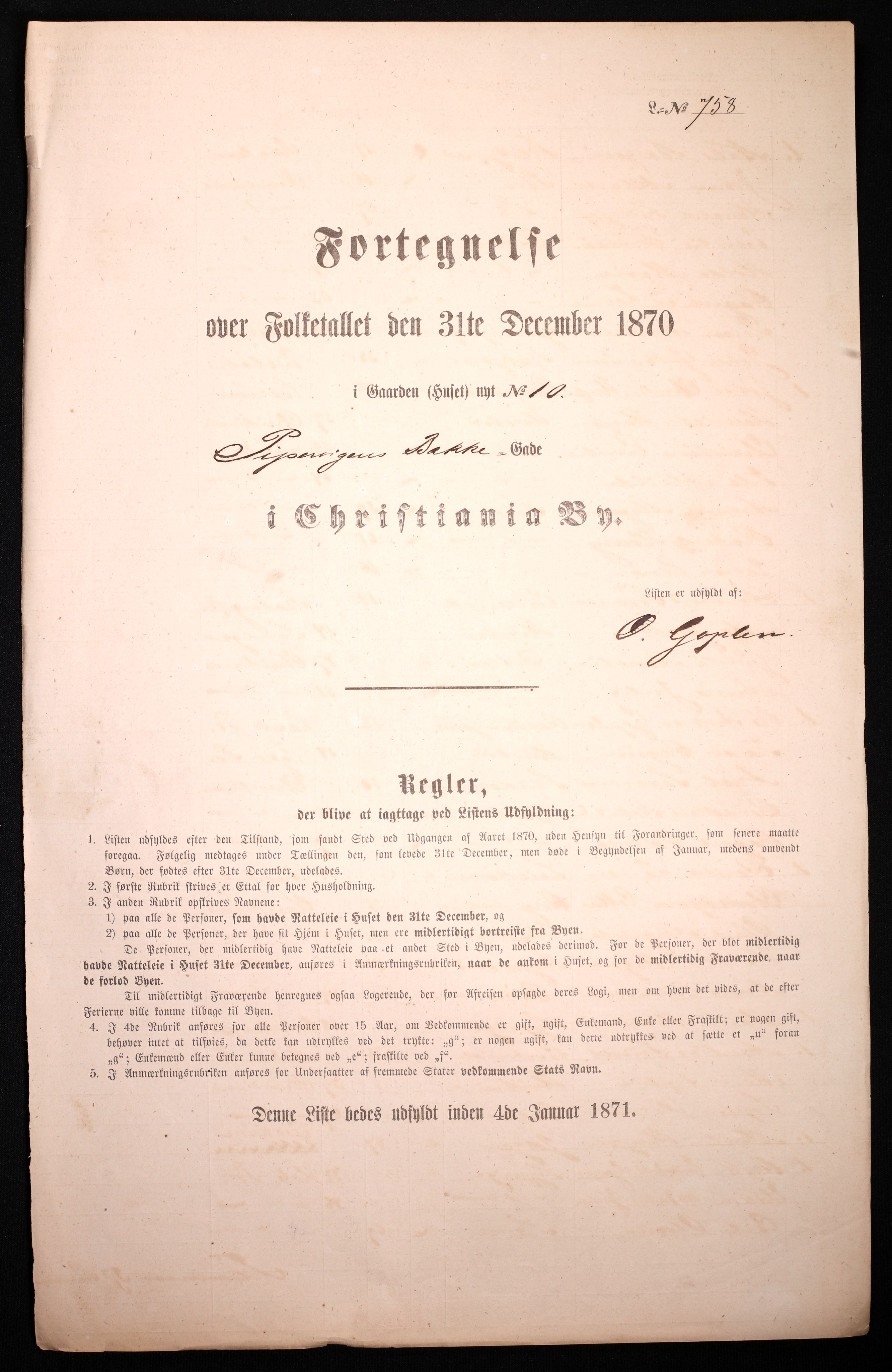 RA, Folketelling 1870 for 0301 Kristiania kjøpstad, 1870, s. 316