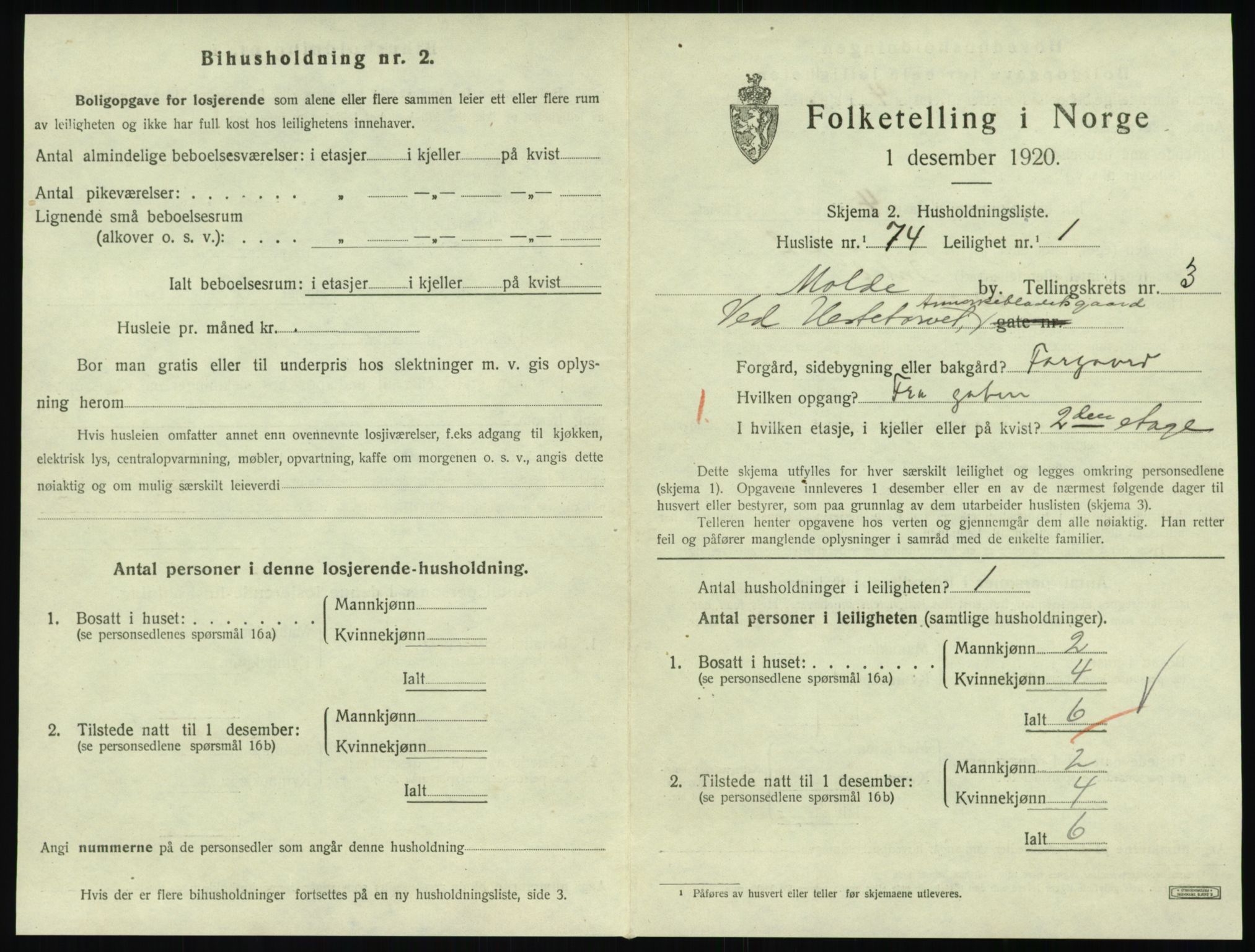SAT, Folketelling 1920 for 1502 Molde kjøpstad, 1920, s. 1301