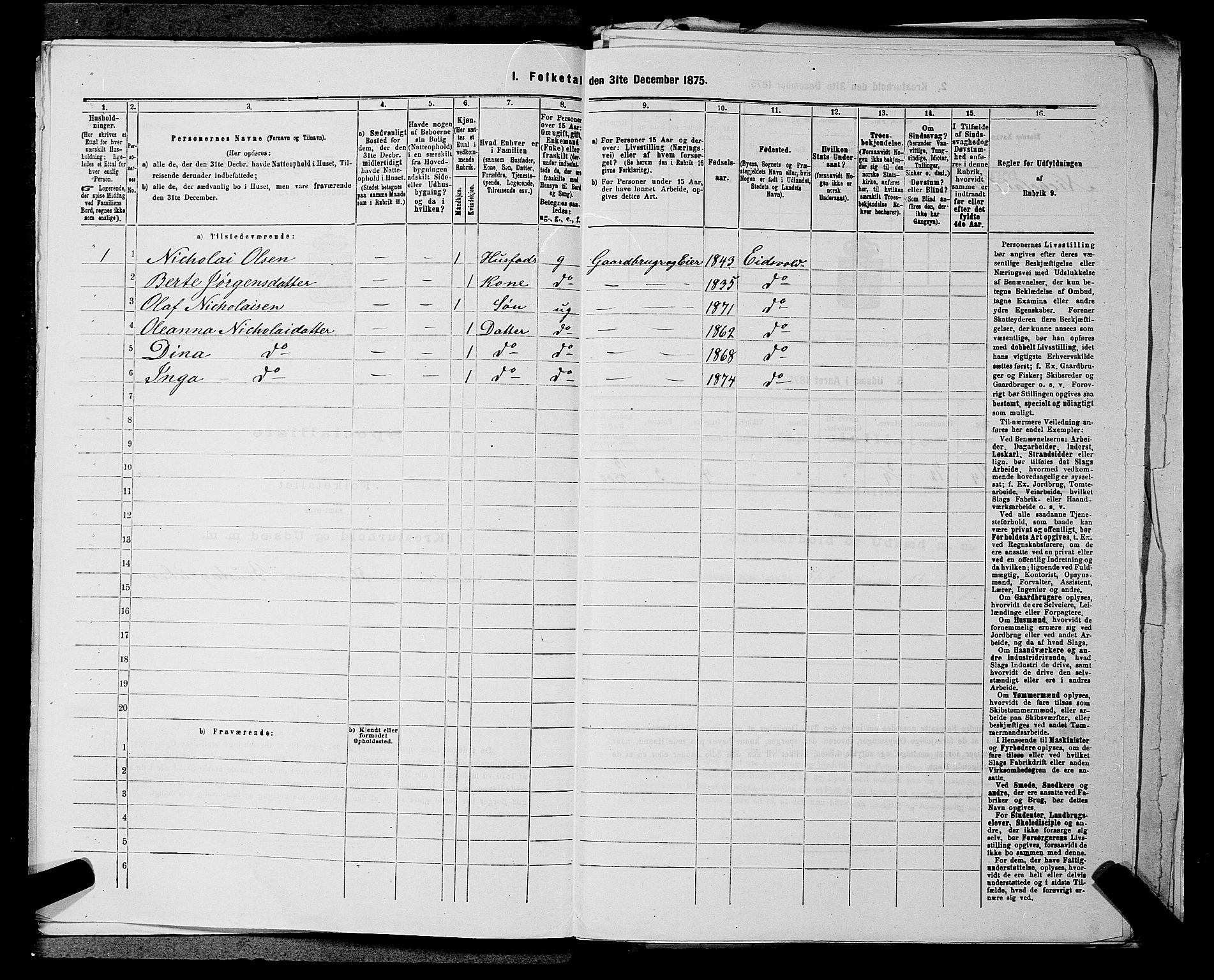 RA, Folketelling 1875 for 0237P Eidsvoll prestegjeld, 1875, s. 447